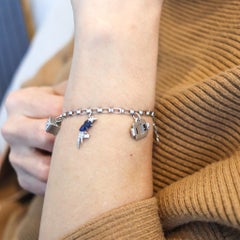 CARTIER Paris 1930 Art Deco Charms Bracelet Platinum & 3.06 Ctw In Diamonds