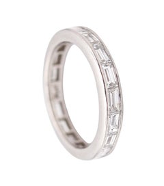 CARTIER Paris 1930 Art Deco Eternity Band Ring In Platinum With VVS Diamonds