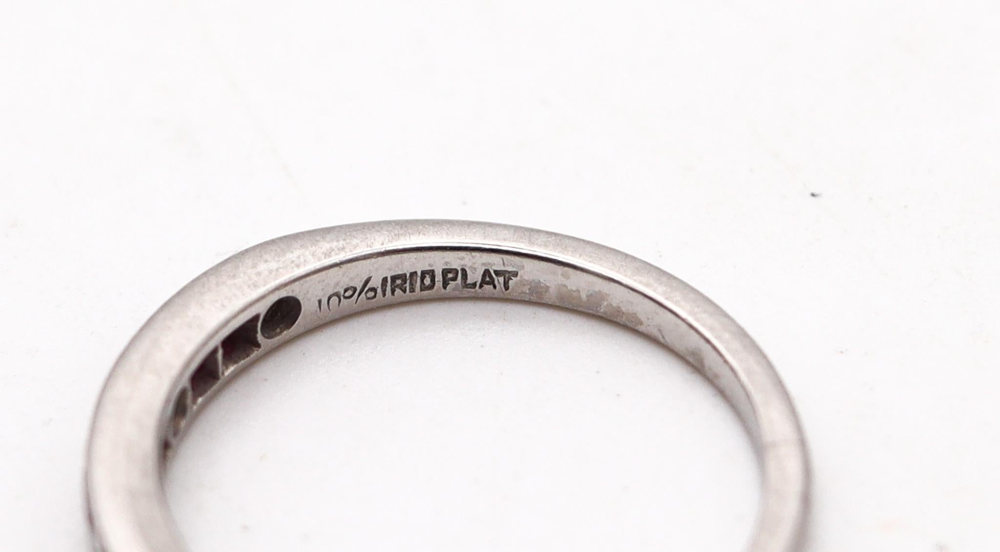 Cartier Paris 1930 Art Deco Half Eternity Ring Platinum With Diamonds And Rubies In Excellent Condition In Miami, FL