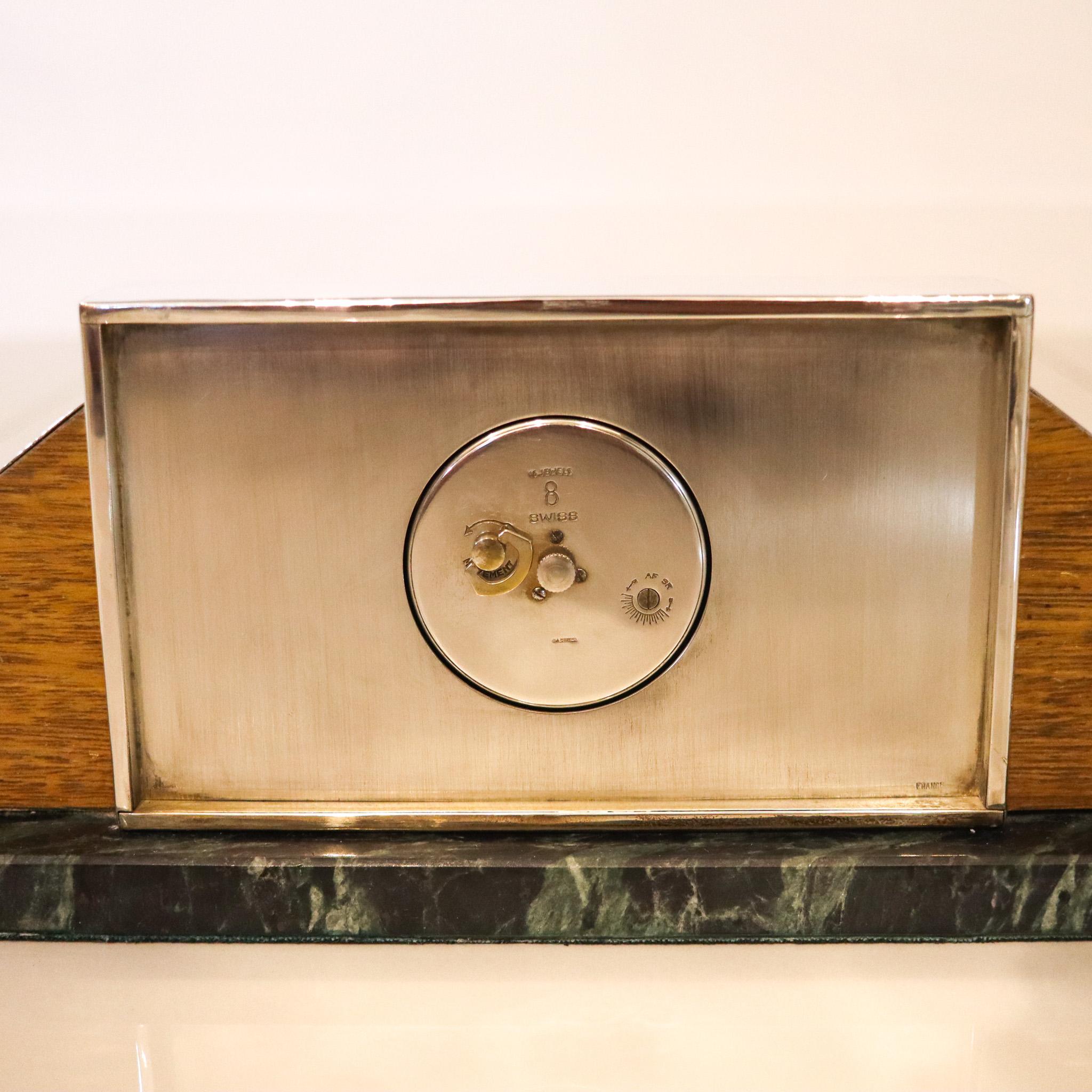 Cartier Paris 1930 Art Deco Lacquered Geometric Desk Cock In 935 Sterling Silver For Sale 1