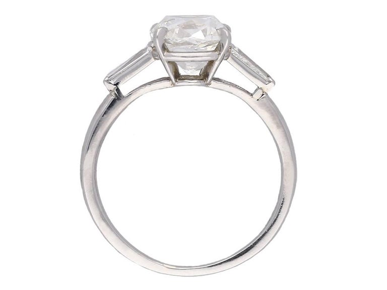 Cartier Paris 1930s Cushion Shaped Old Mine Diamond Engagement Ring For