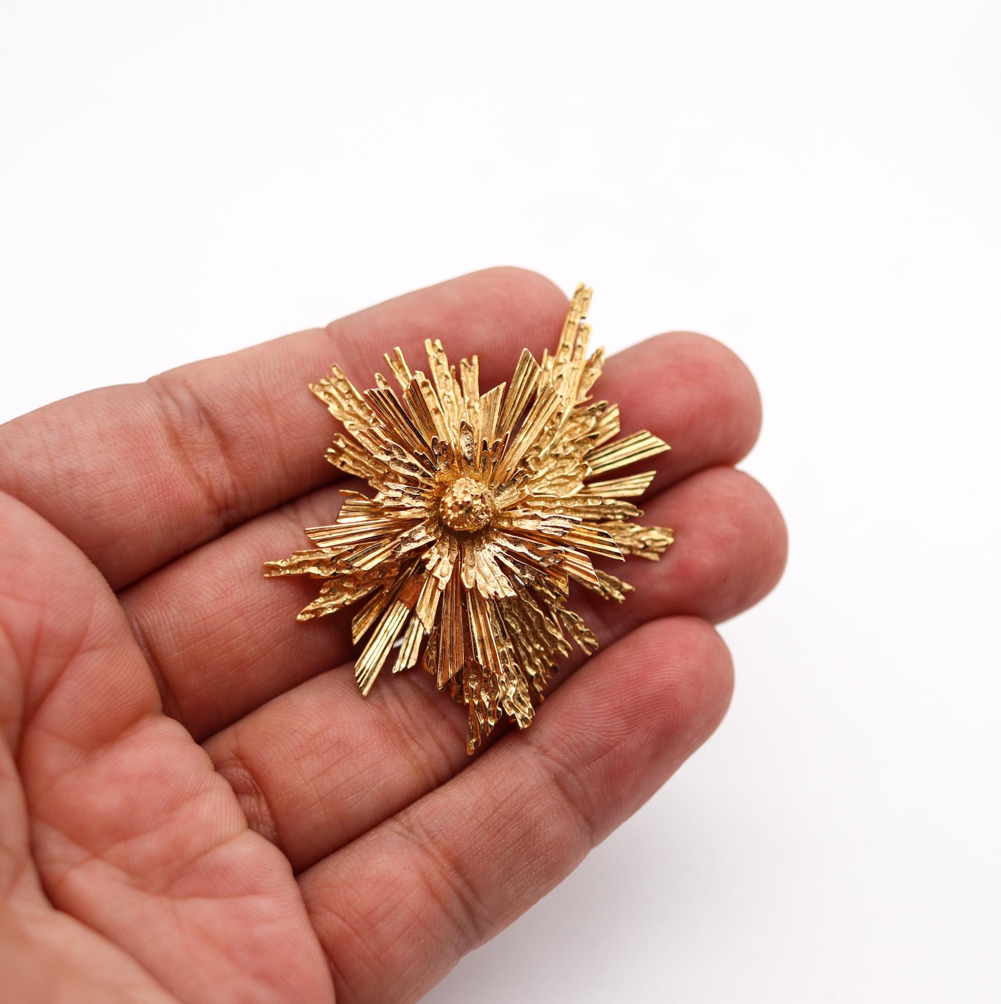 Cartier París 1960 Broche Artístico Brutalista de oro amarillo macizo de 18 quilates en caja 2