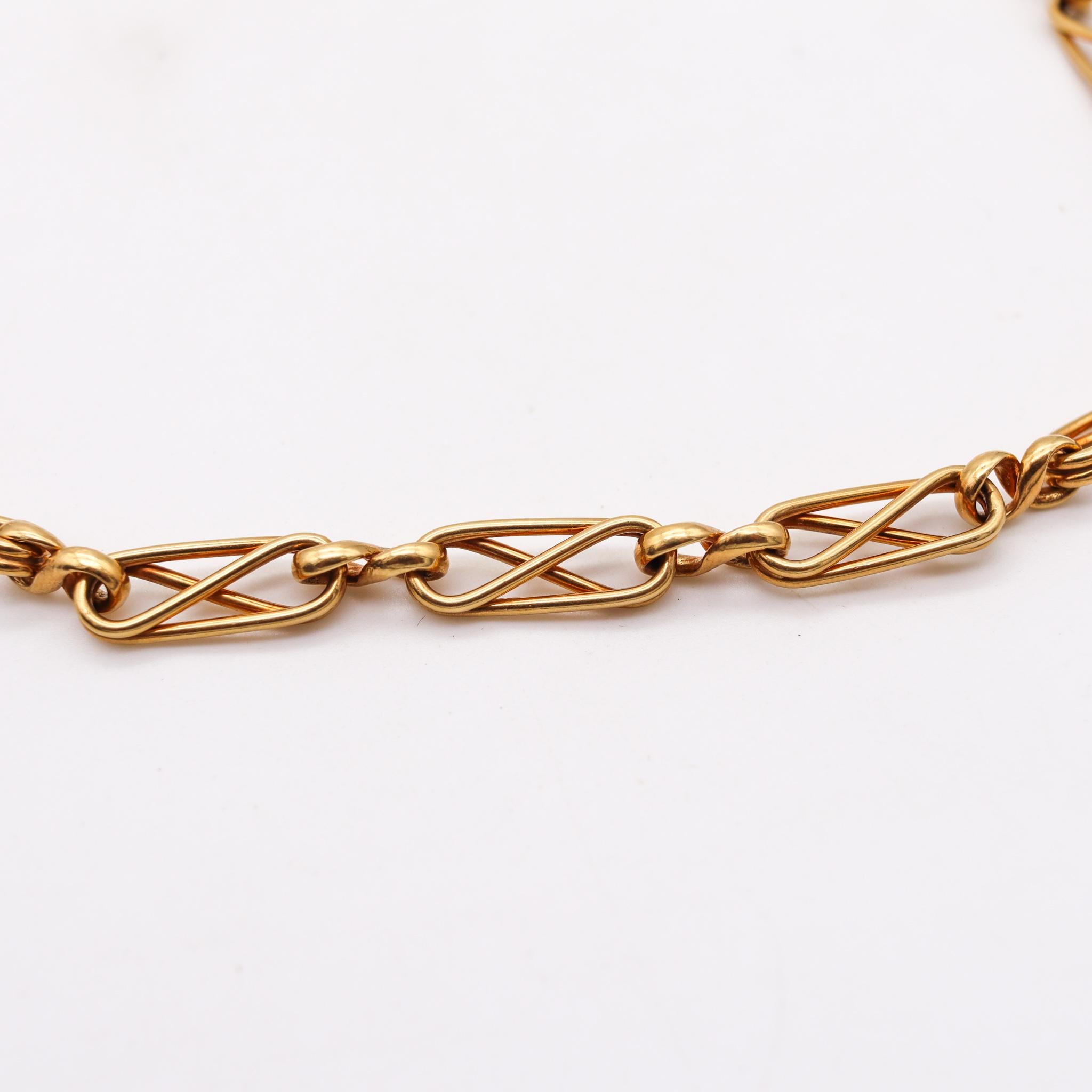 Modernist Cartier Paris 1960 George L'enfant Very Rare Geometric Chain in 18Kt Yellow Gold