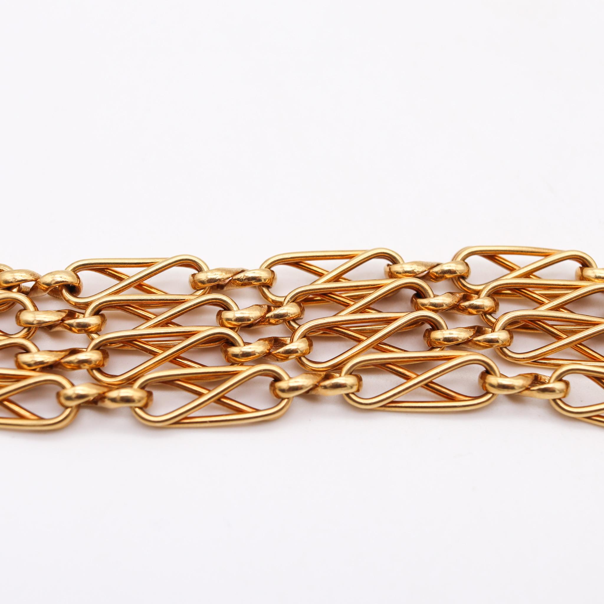 Cartier Paris 1960 George L'enfant Very Rare Geometric Chain in 18Kt Yellow Gold In Excellent Condition In Miami, FL