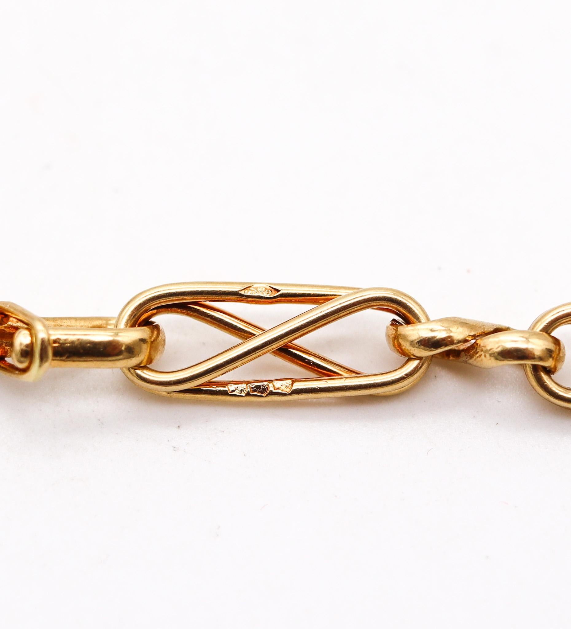 Cartier Paris 1960 George L'enfant Very Rare Geometric Chain in 18Kt Yellow Gold In Excellent Condition For Sale In Miami, FL