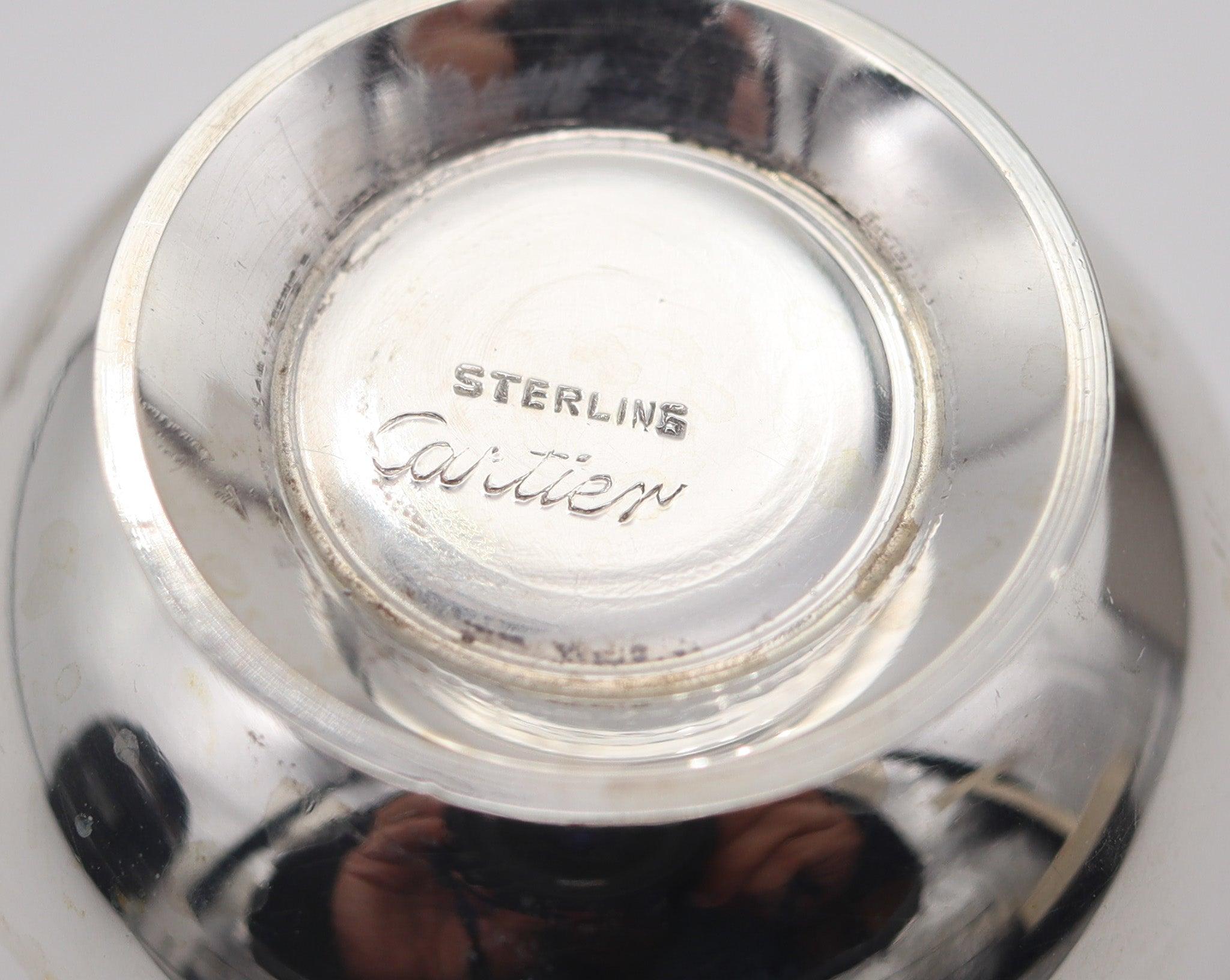 CARTIER París 1960 Salero pequeño con tapa de plata de ley 925 pulida Pulido en venta