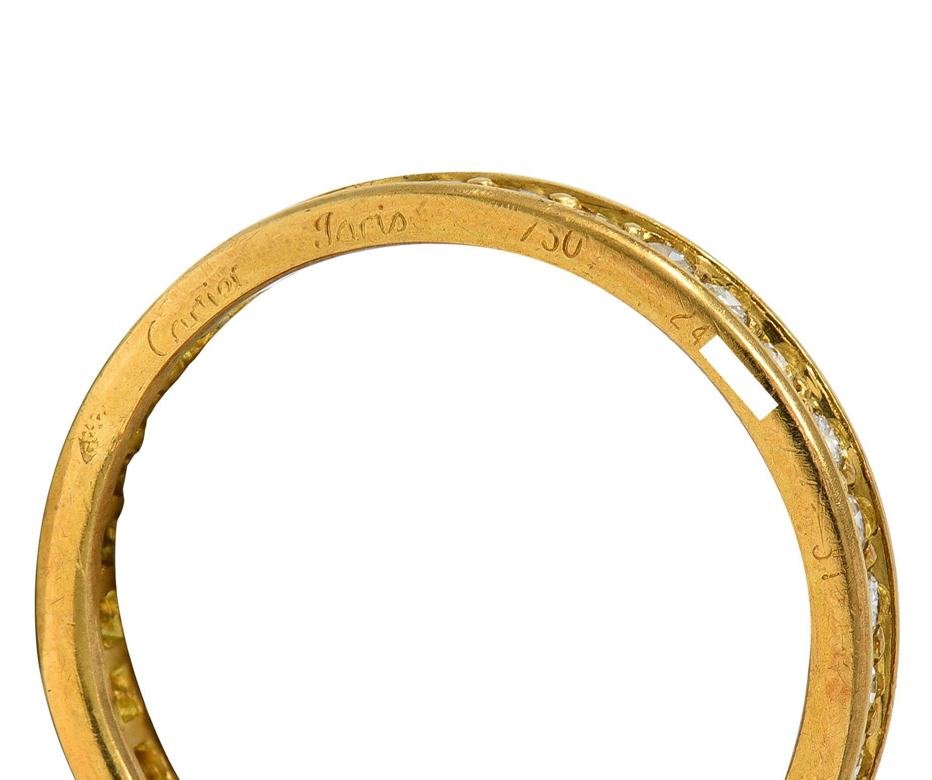 Cartier París 1960's 2.88 CTW Diamante Oro 18K Anillo Trinidad Rodante Vintage en Excelente estado para la venta en Philadelphia, PA