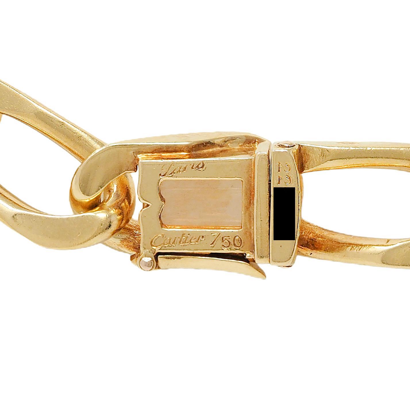 Cartier Paris 1960, smeraldo e diamante in oro giallo 18 carati, collana vintage a stazioni in vendita 2