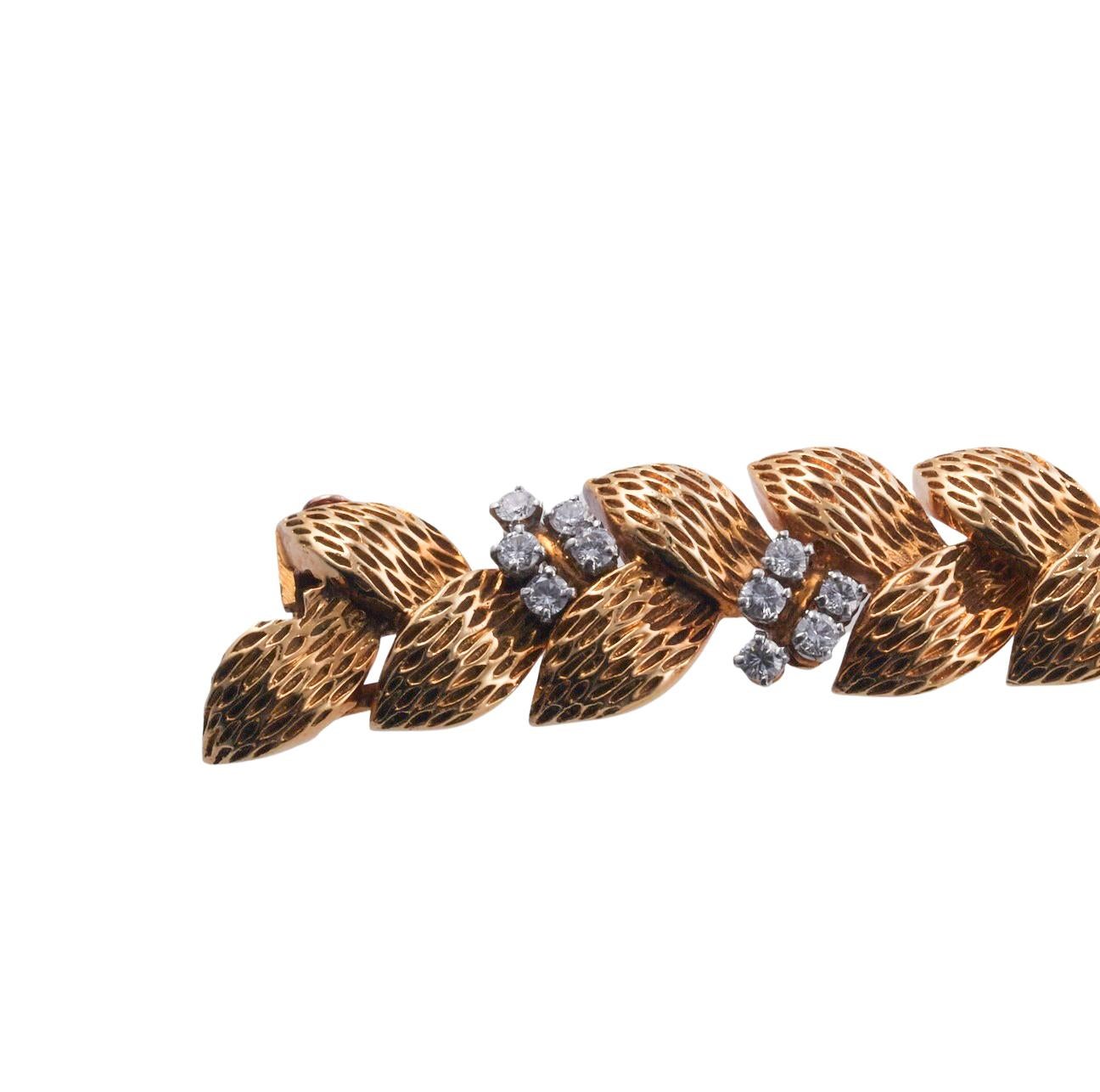 Cartier Paris 1960s Gold Diamond Bracelet In Excellent Condition For Sale In New York, NY