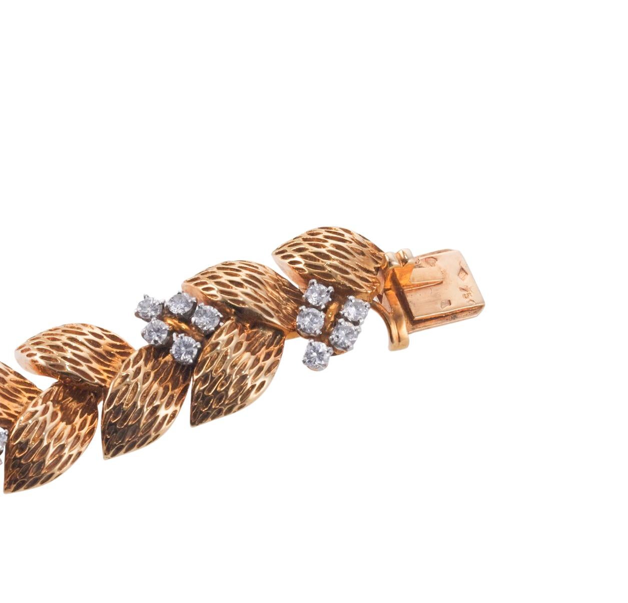 Women's Cartier Paris 1960s Gold Diamond Bracelet For Sale