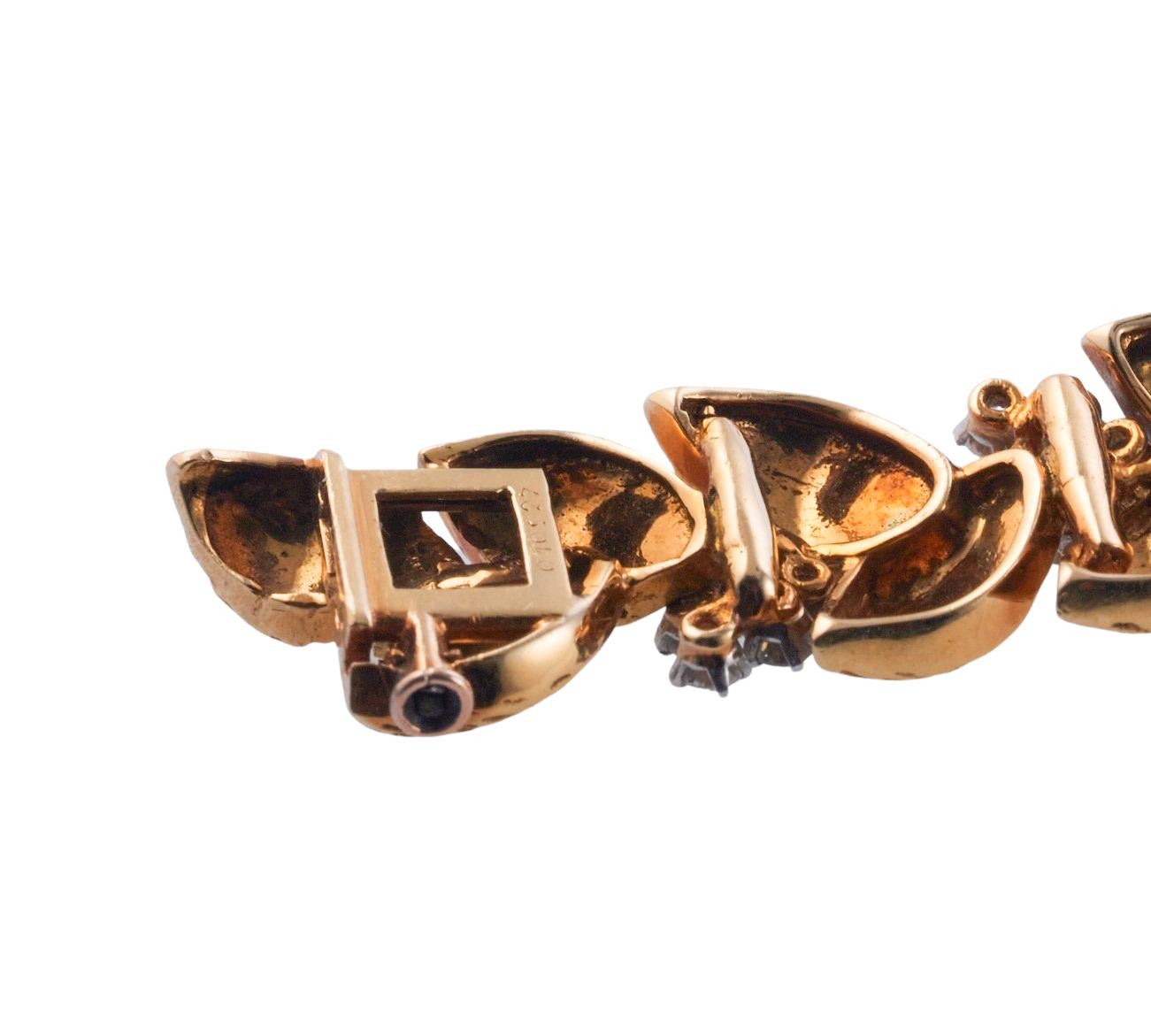 Cartier Bracelet en or et diamants, Paris, années 1960 en vente 3