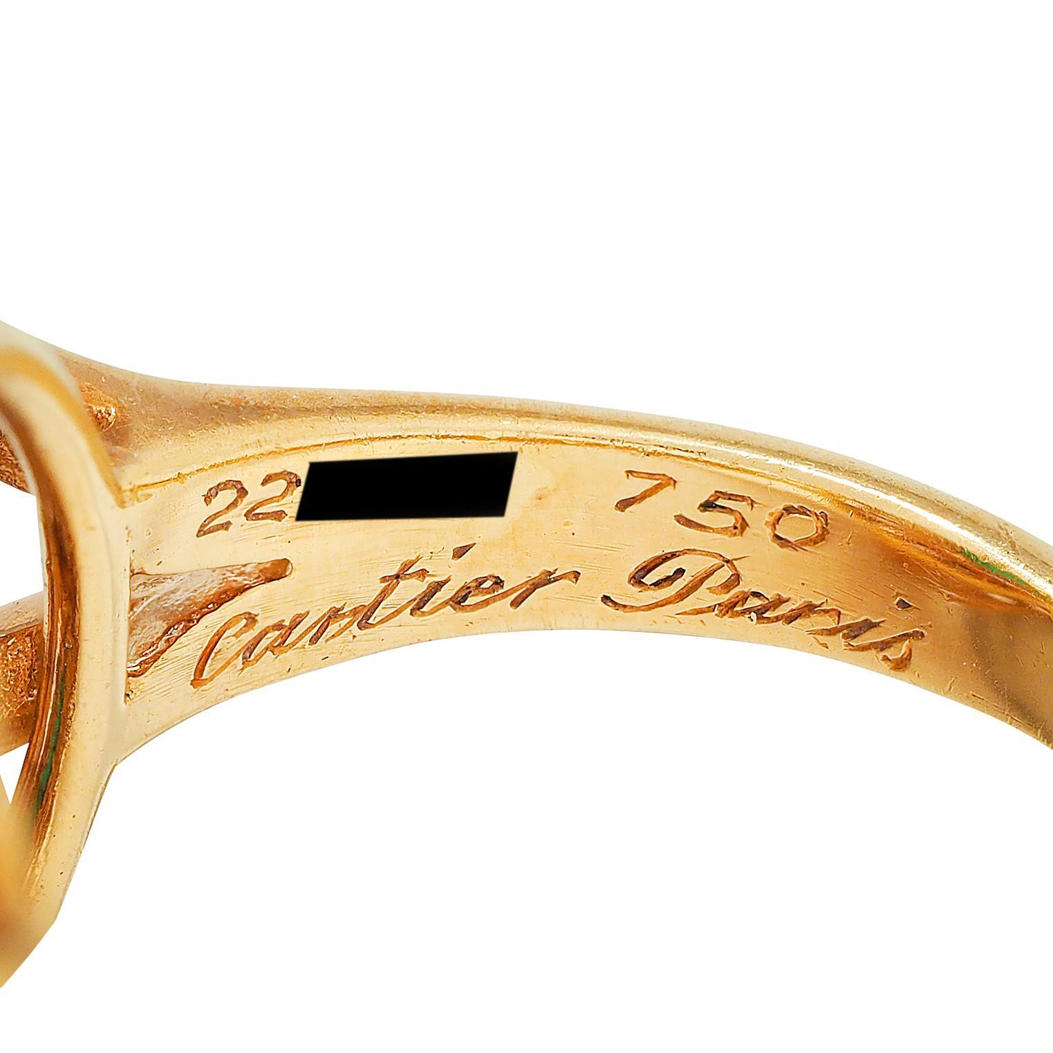 Cartier Paris 1960's Modern Cabochon Smaragd Diamant 18K Gold Vintage Halo Ring im Angebot 5