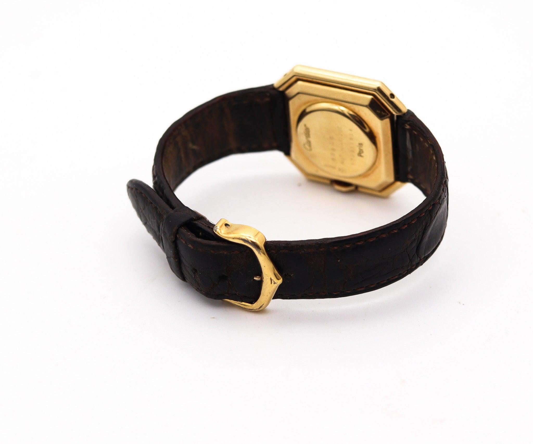 CARTIER Paris 1970 Orologio da polso automatico Large Ceinture in oro giallo 18 Kt In condizioni buone in vendita a Miami, FL