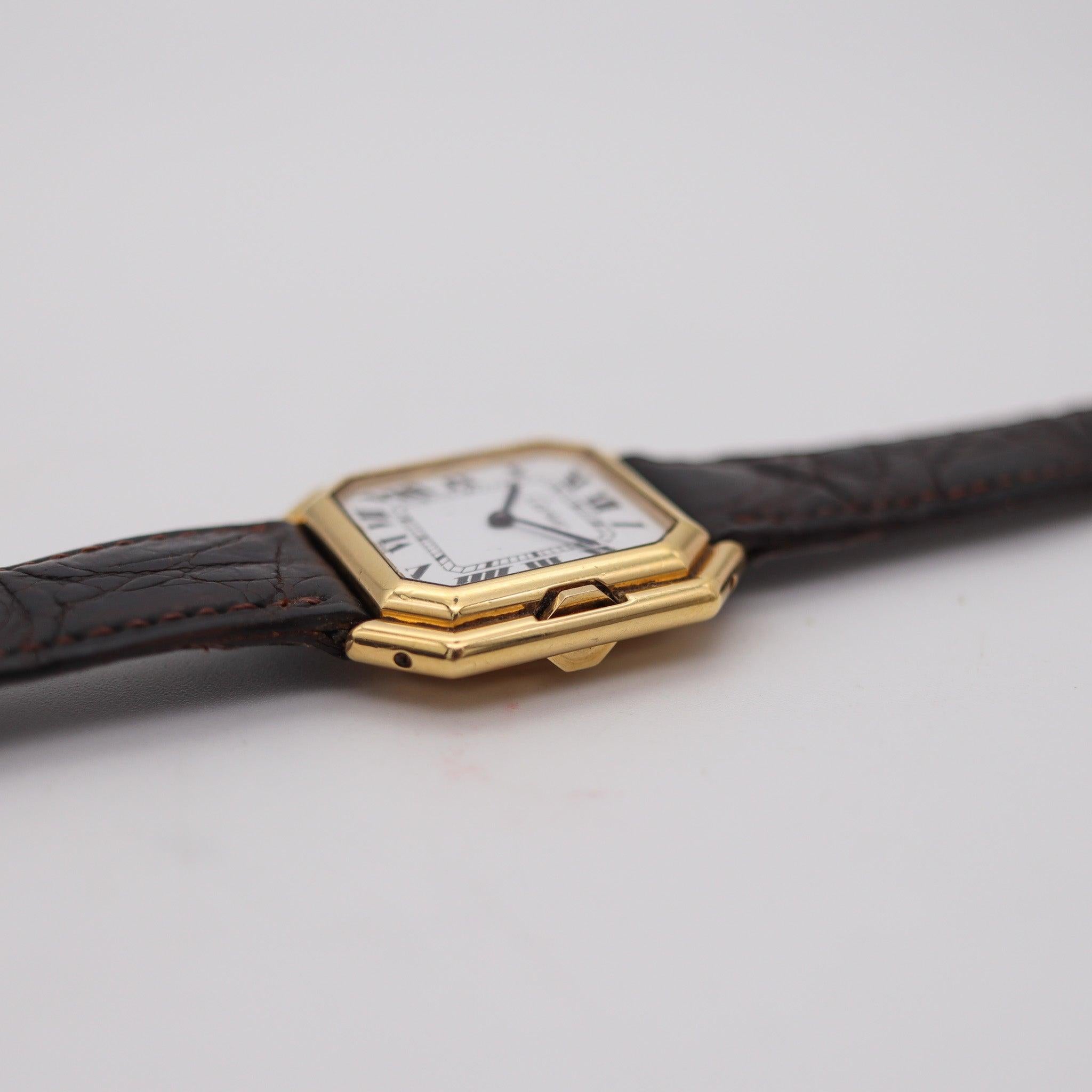 CARTIER Paris 1970 Orologio da polso automatico Large Ceinture in oro giallo 18 Kt in vendita 2