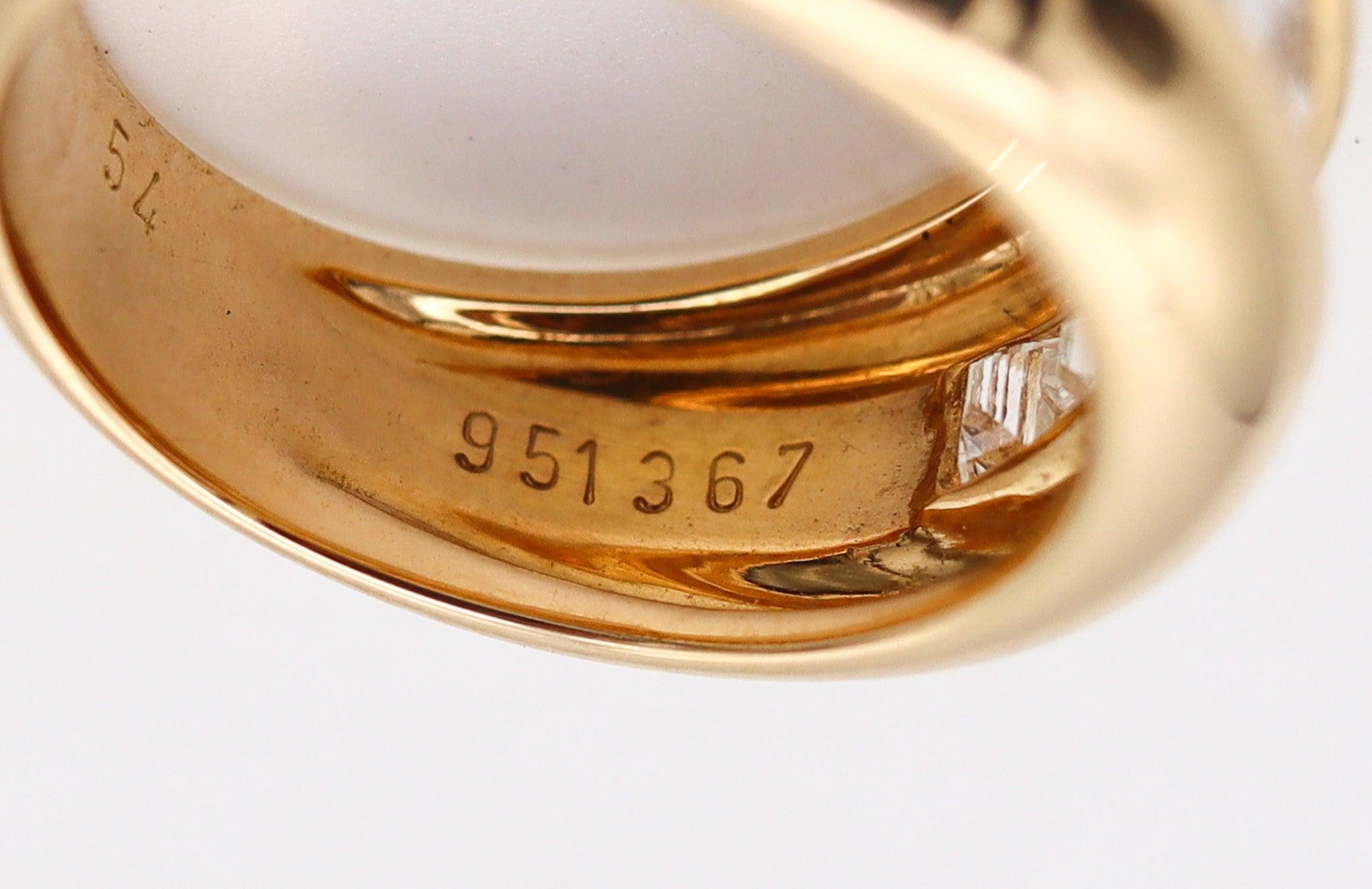 CARTIER Paris 1970 Band Ring In 18Kt Yellow Gold With 1.45 Ctw VVS Diamonds 4