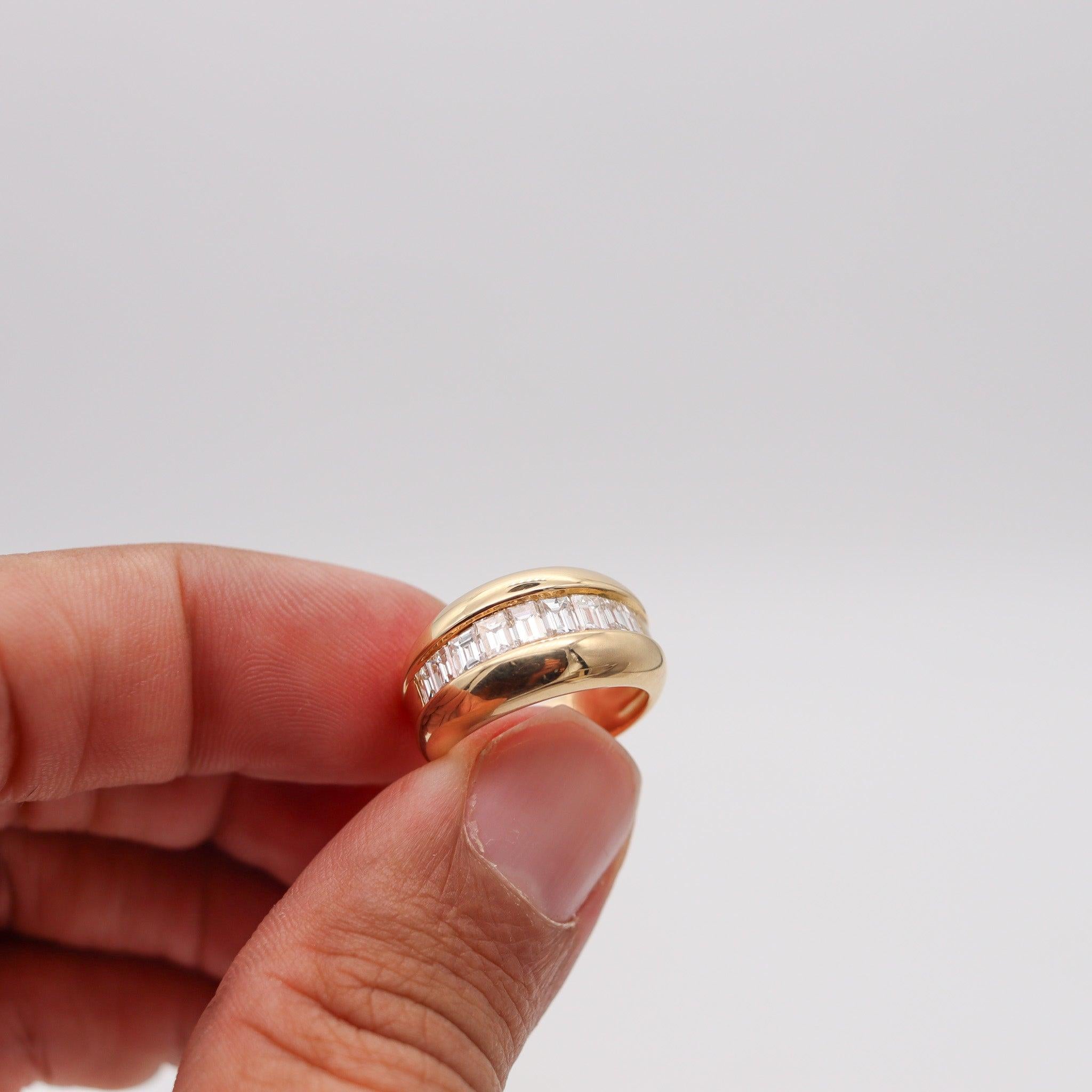 CARTIER Paris 1970 Band Ring In 18Kt Yellow Gold With 1.45 Ctw VVS Diamonds 5
