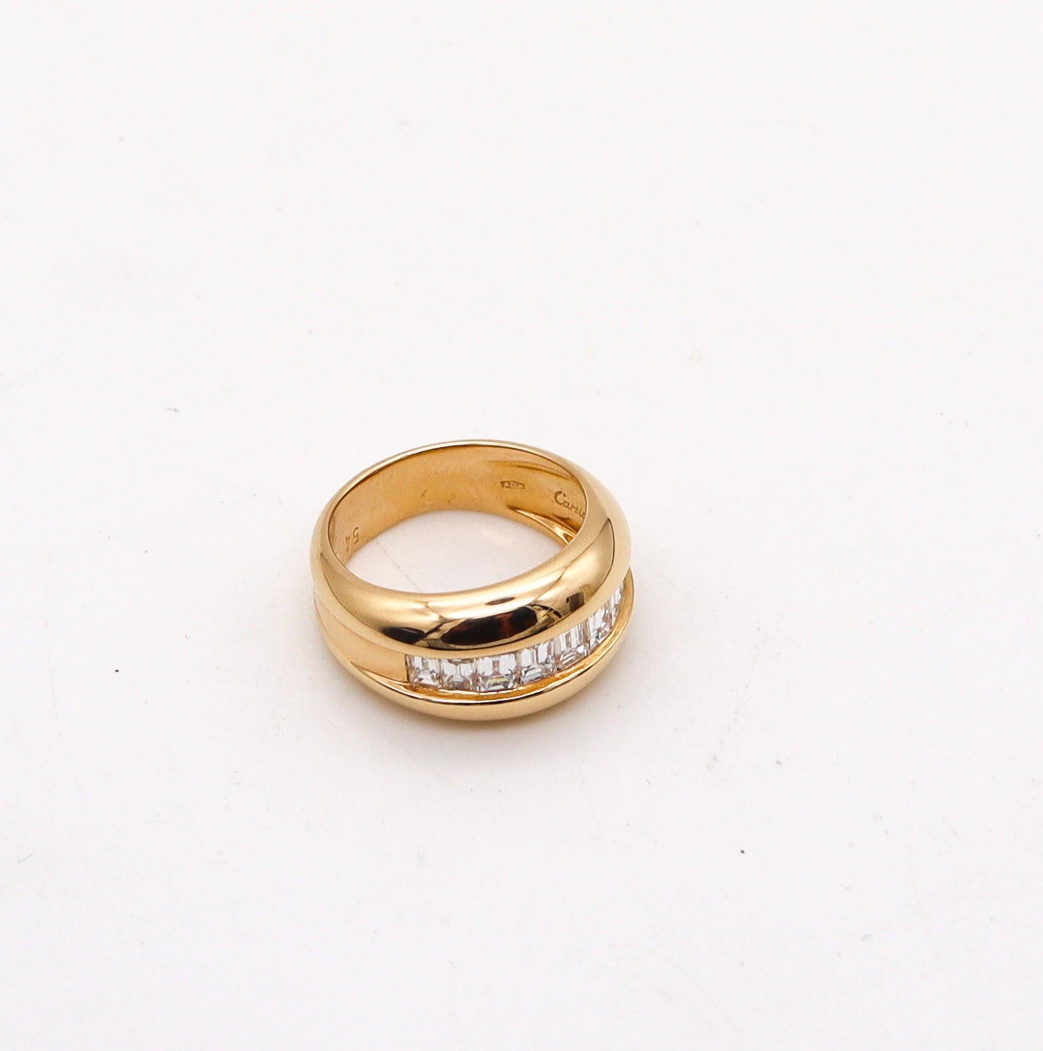 Women's CARTIER Paris 1970 Band Ring In 18Kt Yellow Gold With 1.45 Ctw VVS Diamonds