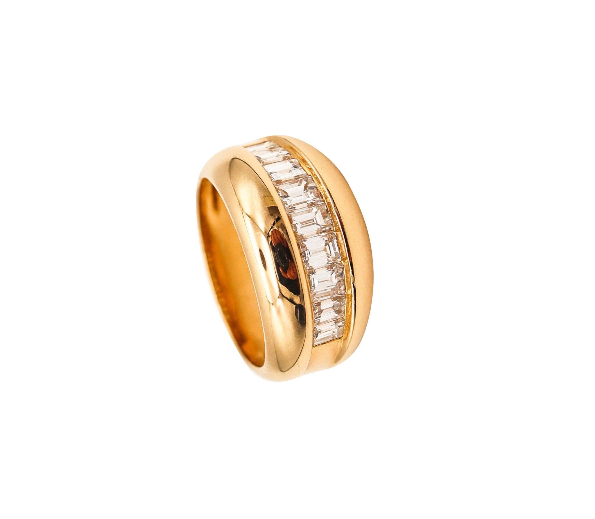 CARTIER Paris 1970 Band Ring In 18Kt Yellow Gold With 1.45 Ctw VVS Diamonds 1