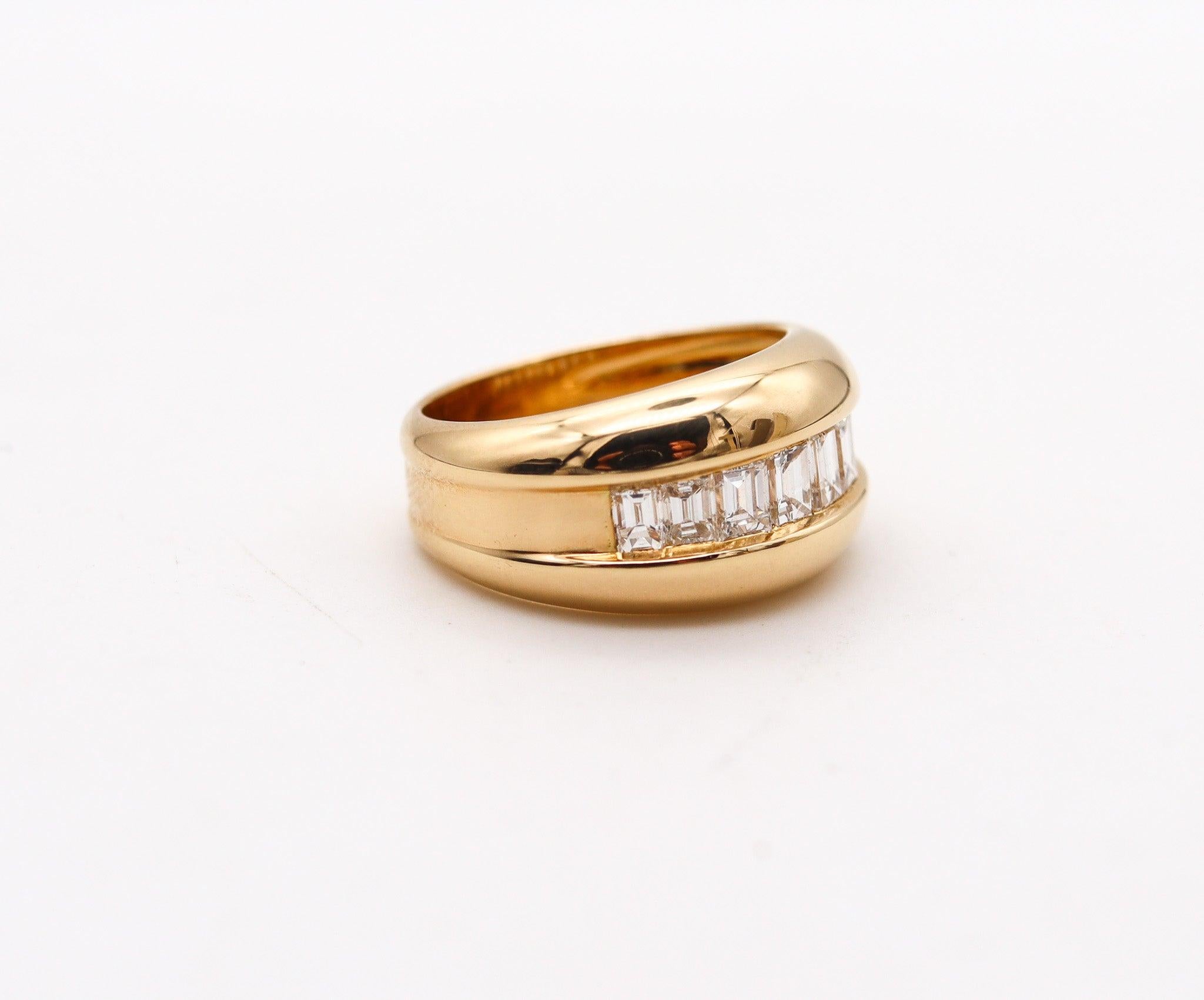 CARTIER Paris 1970 Band Ring In 18Kt Yellow Gold With 1.45 Ctw VVS Diamonds 2