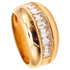 CARTIER Paris 1970 Band Ring In 18Kt Yellow Gold With 1.45 Ctw VVS Diamonds