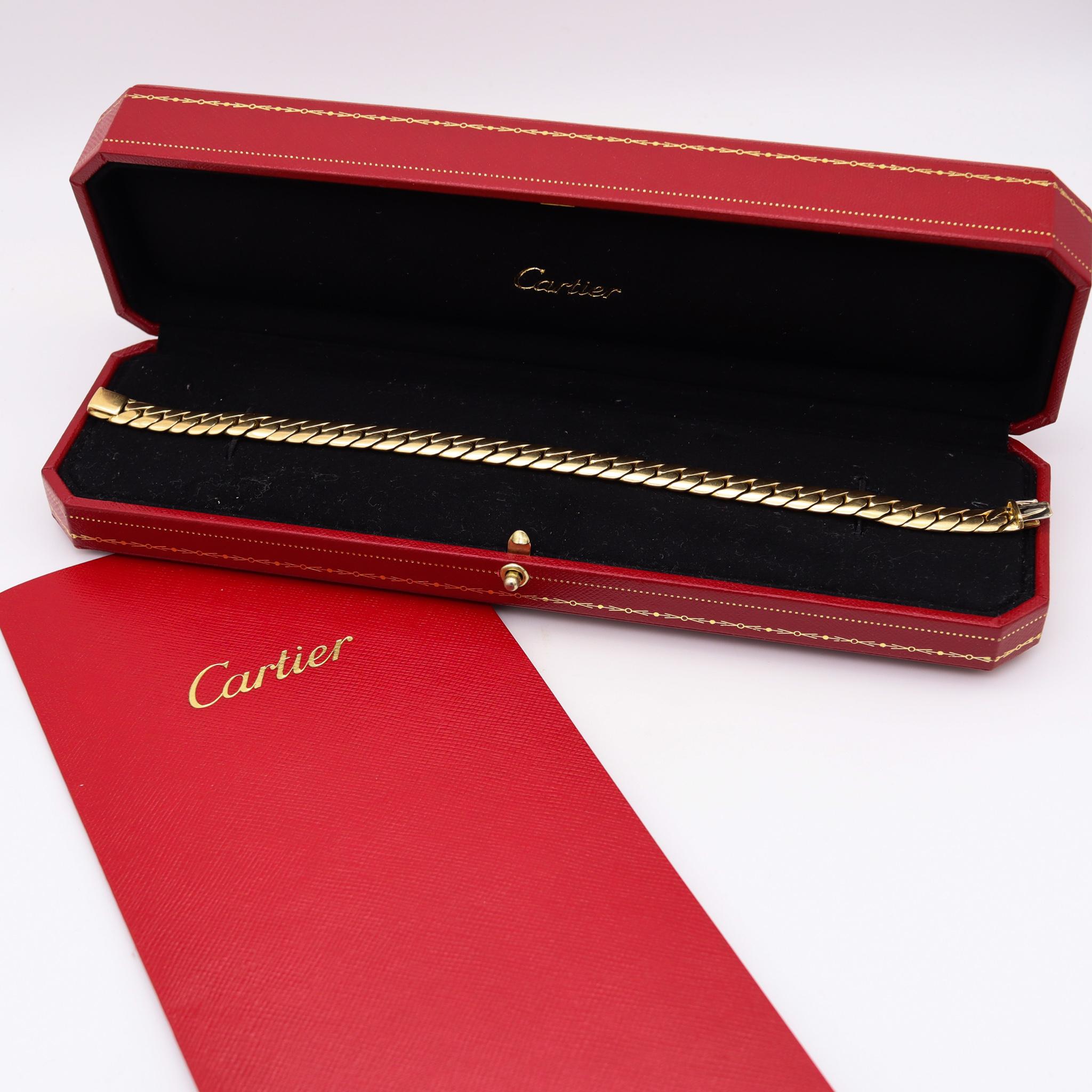 Cartier Paris 1970 Flat Curb Links Bold Bracelet In Solid 18Kt Yellow Gold 6