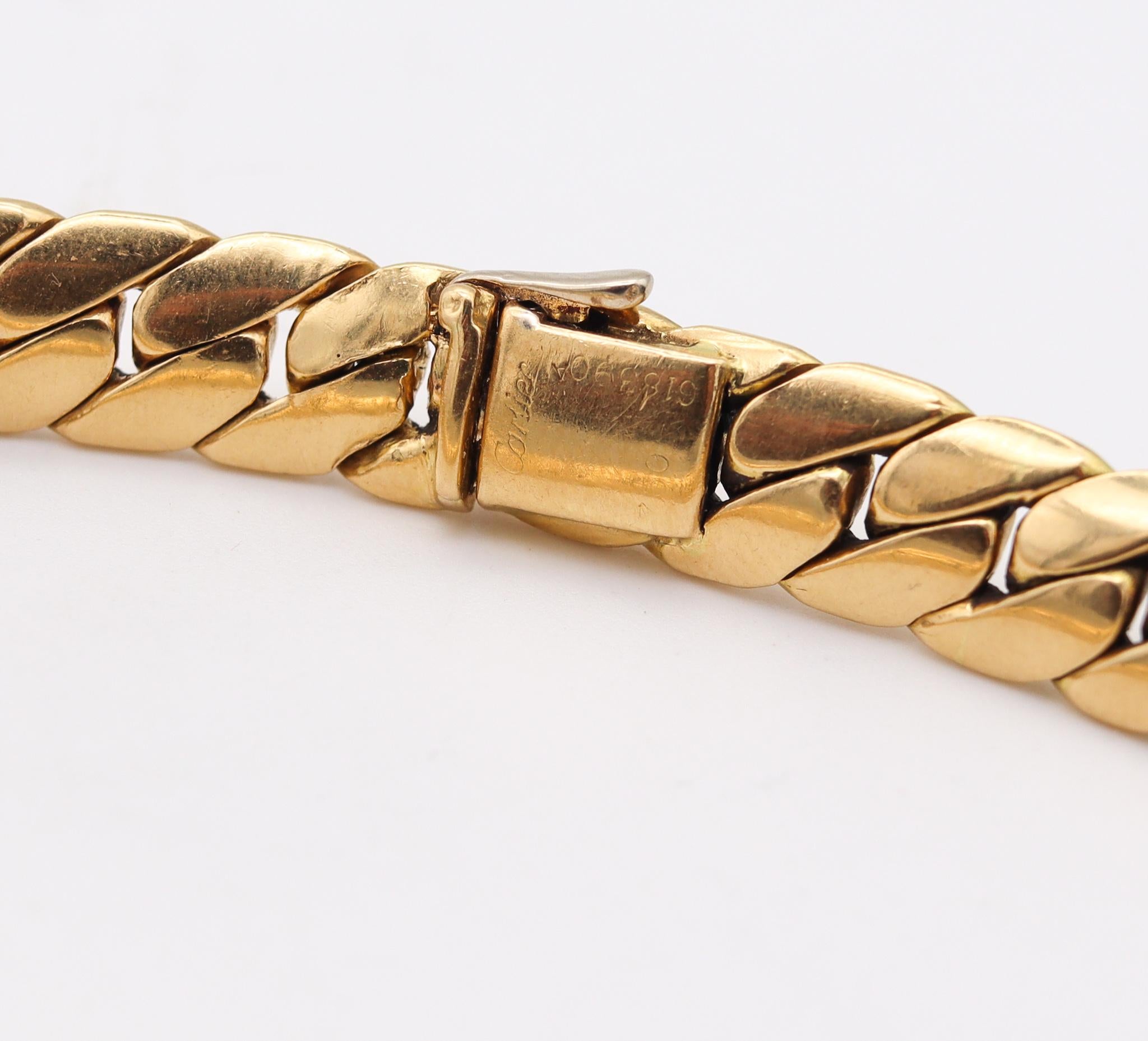 Cartier Paris 1970 Flat Curb Links Bold Bracelet In Solid 18Kt Yellow Gold 1