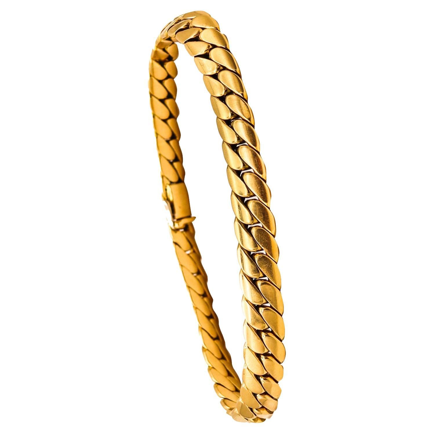 Cartier Paris 1970 Flat Curb Links Bold Bracelet In Solid 18Kt Yellow Gold