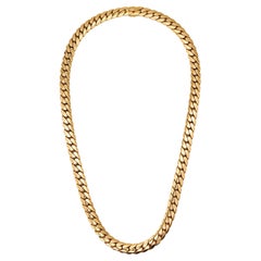 Cartier Paris 1970 Flat Curb Links Necklace In Solid 18Kt Yellow Gold With Box