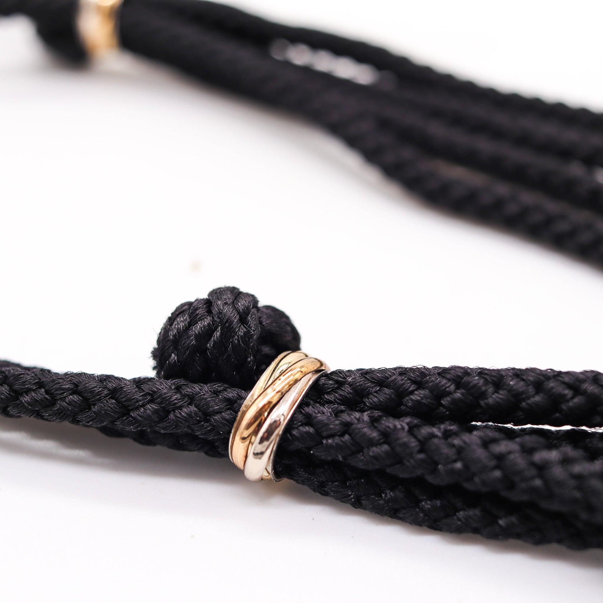 Cartier Paris 1970 Select Trinity Portafoglio in seta Mughal e oro 18 carati in vendita 3