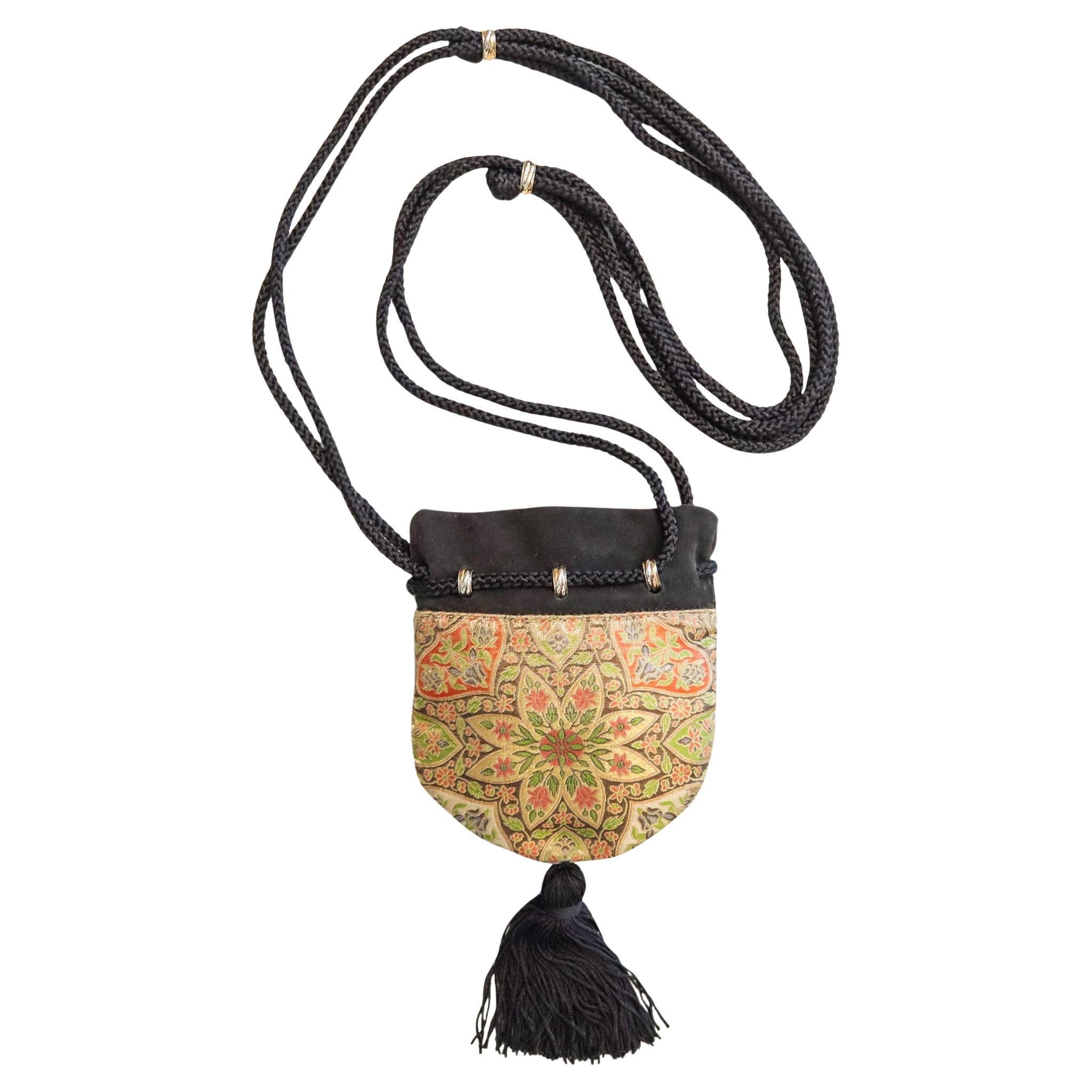 Cartier Paris 1970 Select Trinity Portafoglio in seta Mughal e oro 18 carati in vendita