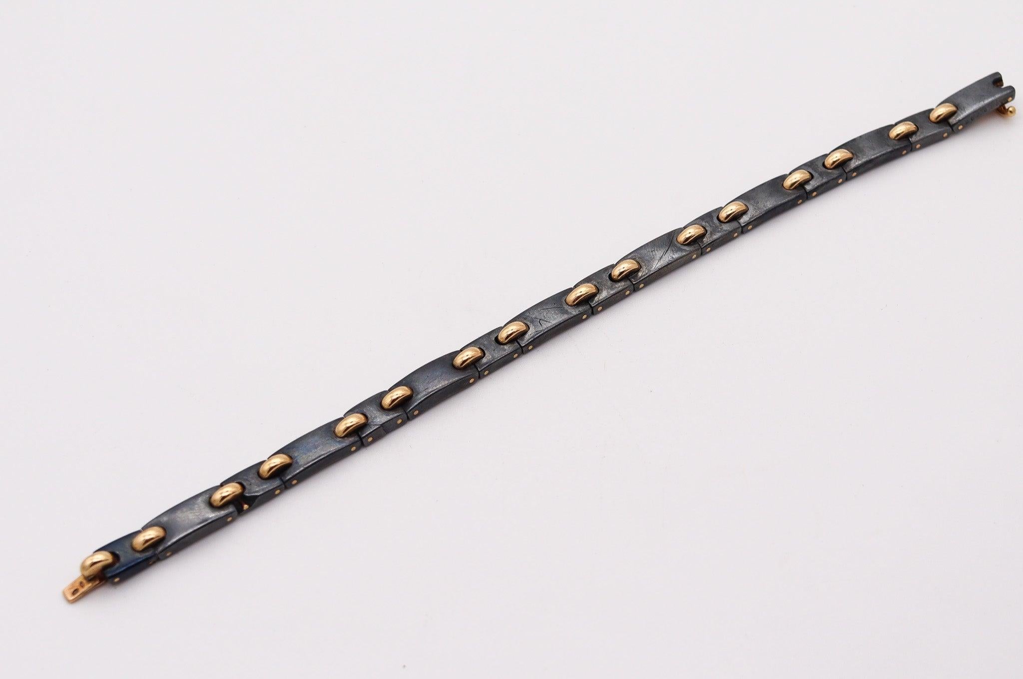 CARTIER Paris 1970 Vintage Silverium Links Bracelet In 18Kt Yellow Gold 1