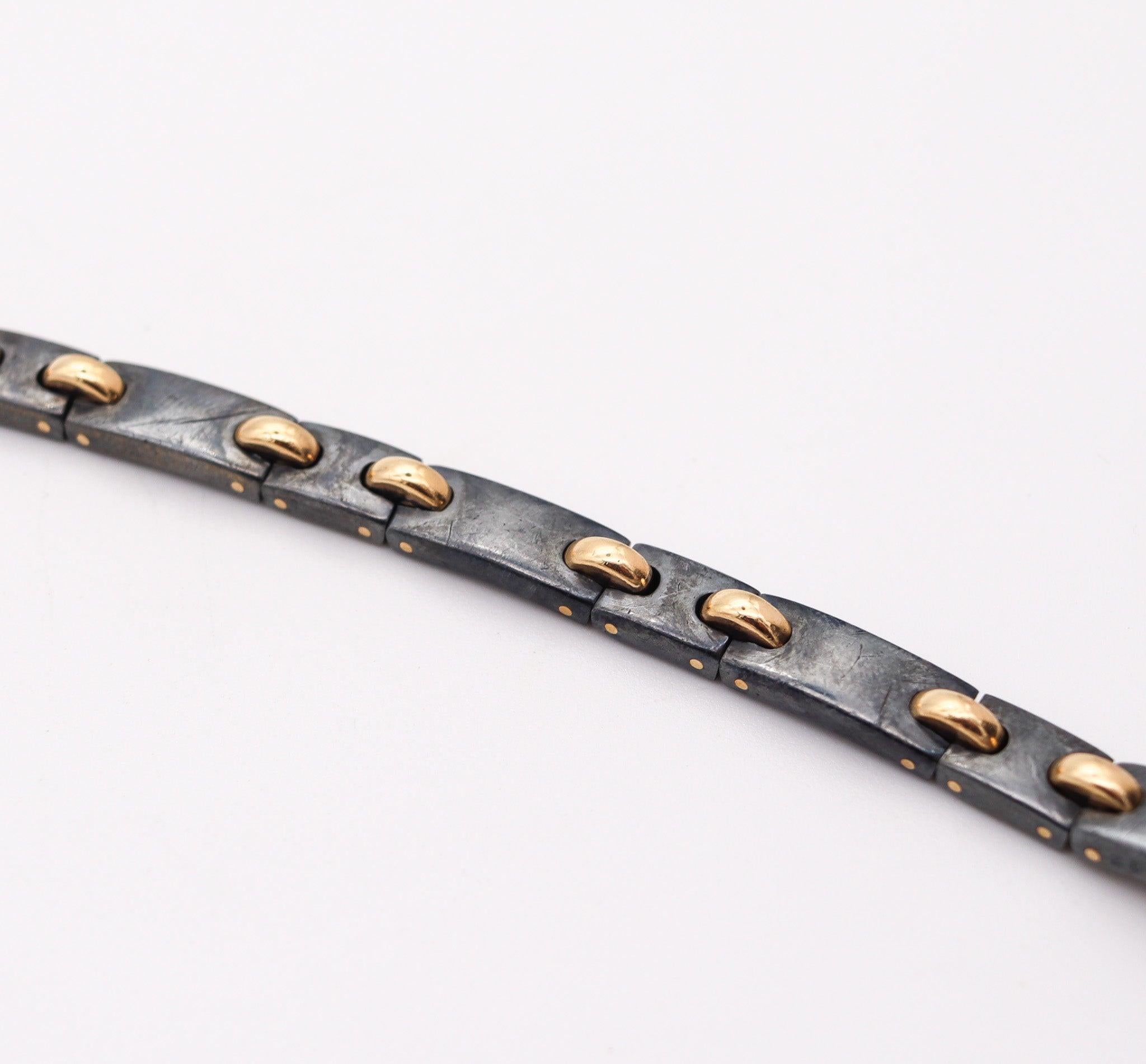 CARTIER Paris 1970 Vintage Silverium Links Bracelet In 18Kt Yellow Gold 2