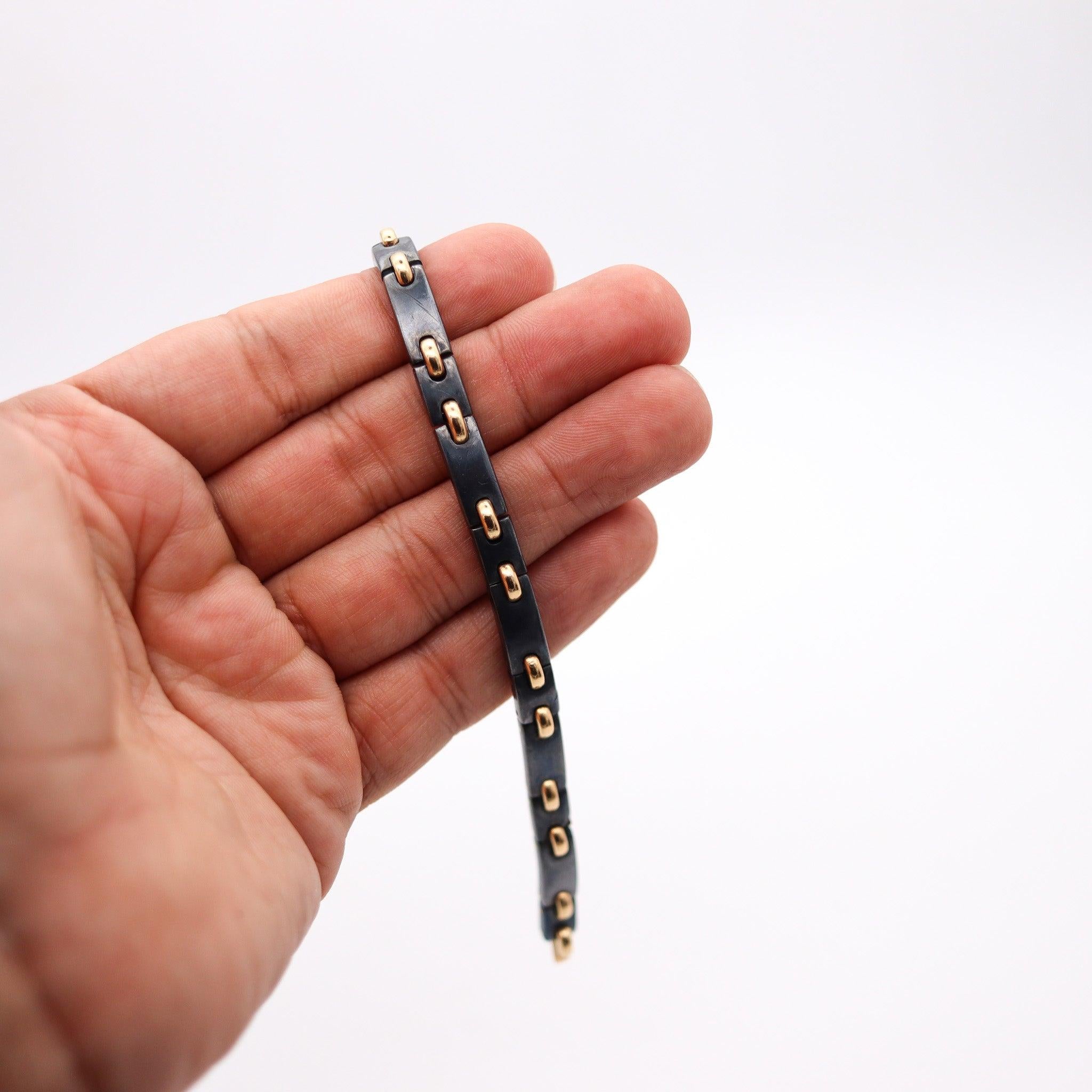 CARTIER Paris 1970 Vintage Silverium Links Bracelet In 18Kt Yellow Gold 4
