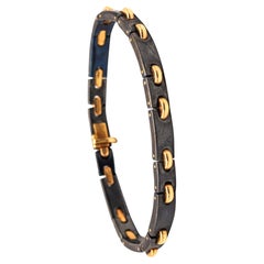 CARTIER Paris 1970 Vintage Silverium Links Bracelet In 18Kt Yellow Gold