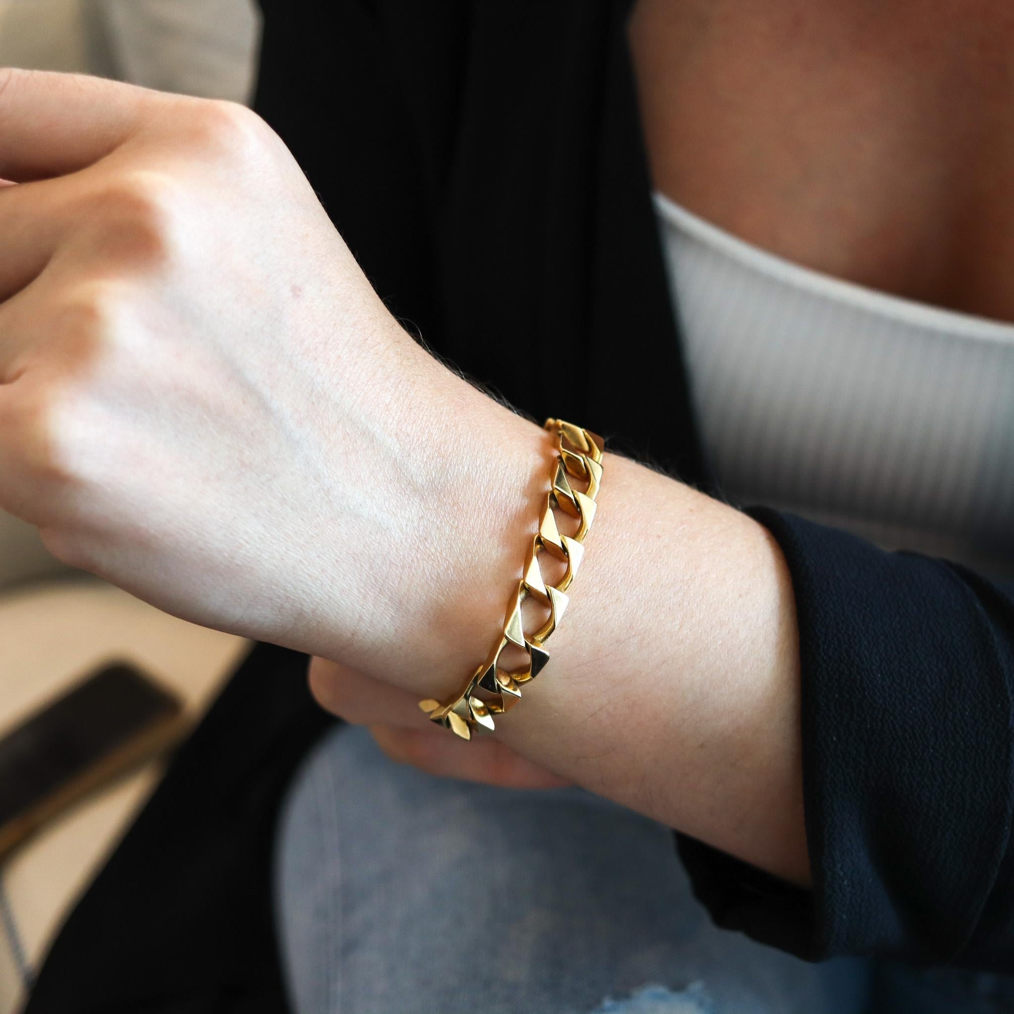 Cartier Paris 1970 Vintage Statement Geometrisches Armband aus massivem 18 Karat Gelbgold 6