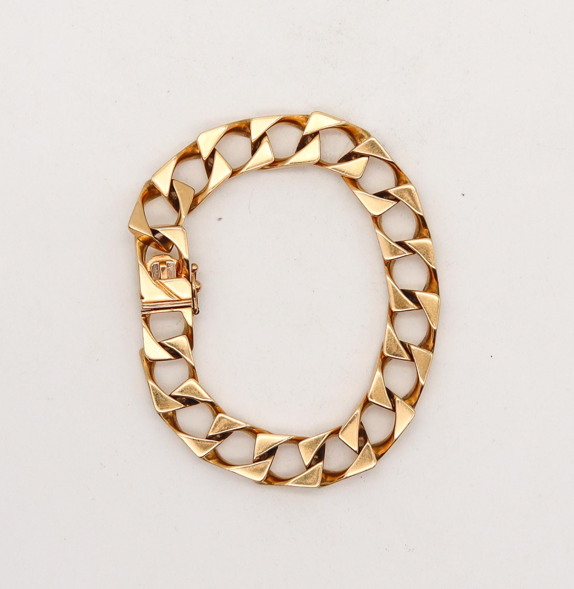 Cartier Paris 1970 Vintage Statement Geometrisches Armband aus massivem 18 Karat Gelbgold (Modernistisch)