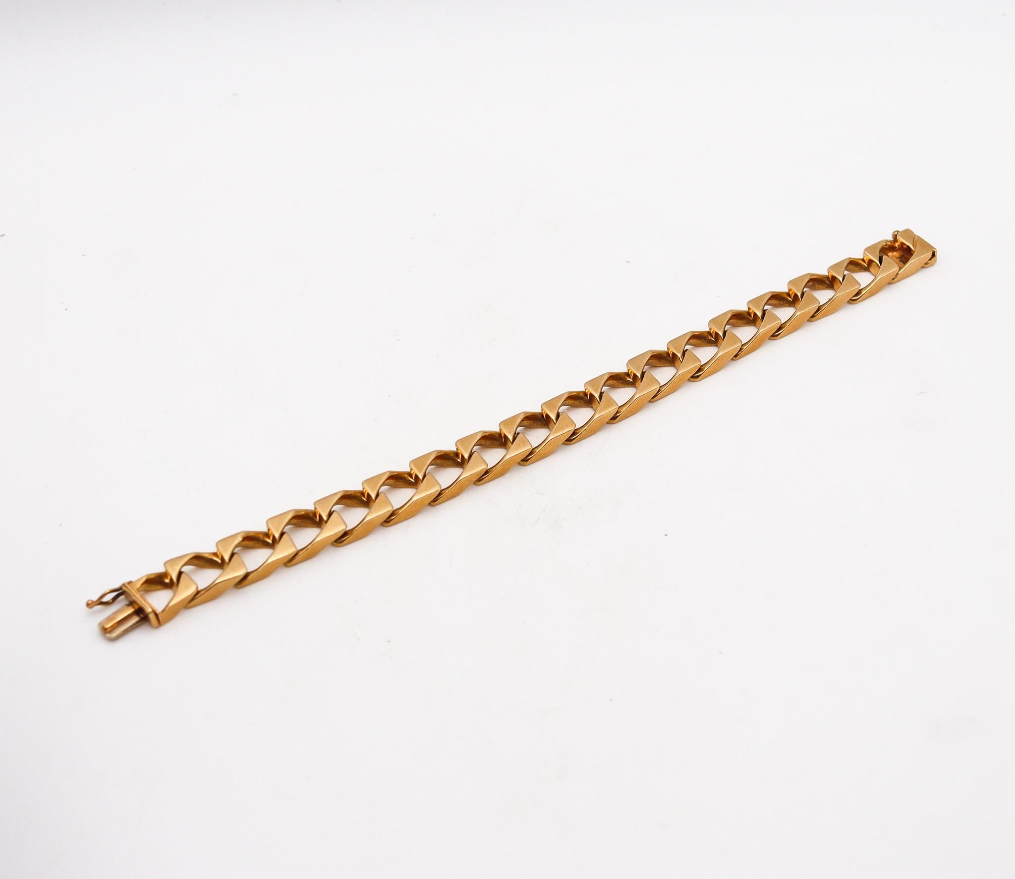 Cartier Paris 1970 Vintage Statement Geometrisches Armband aus massivem 18 Karat Gelbgold 1