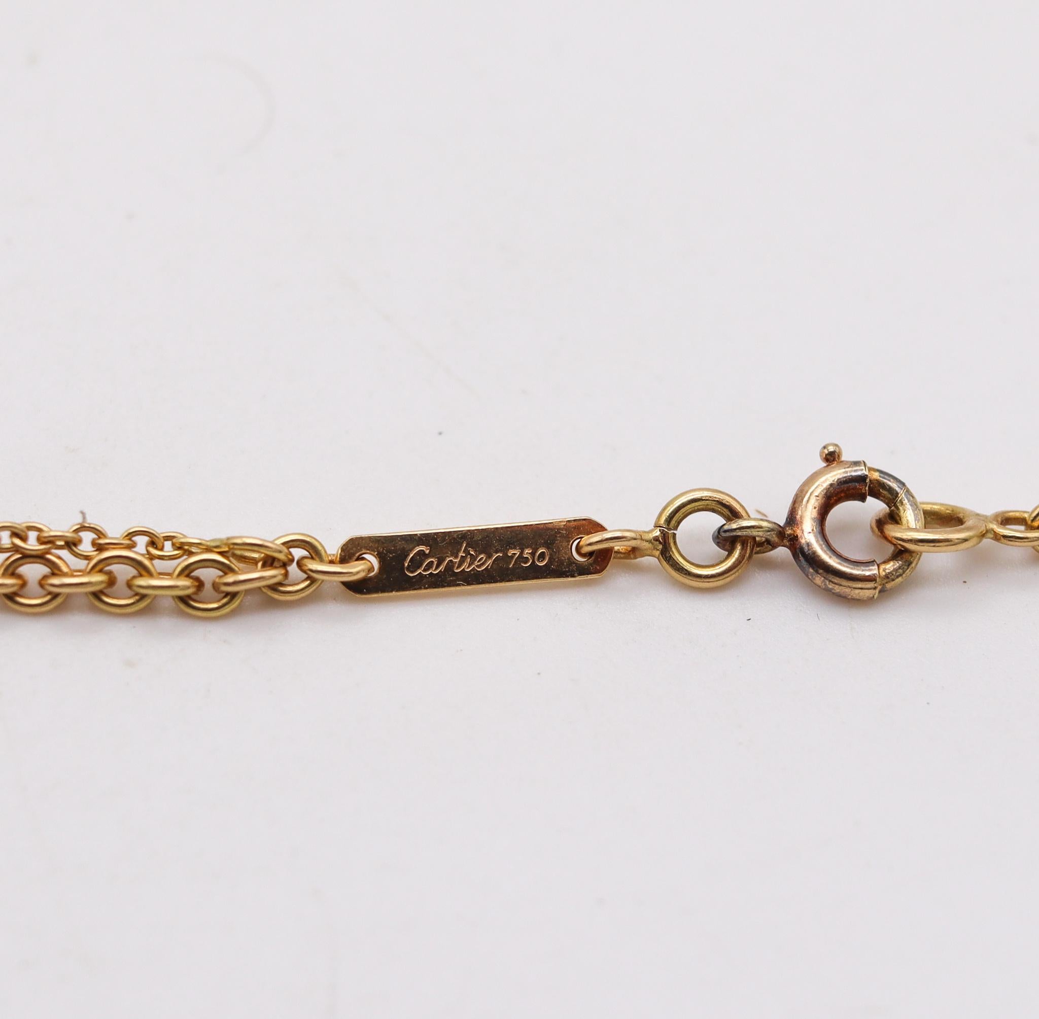Modernist Cartier Paris 1970's Panthere Necklace Chain In 18Kt Yellow Gold And Silverium