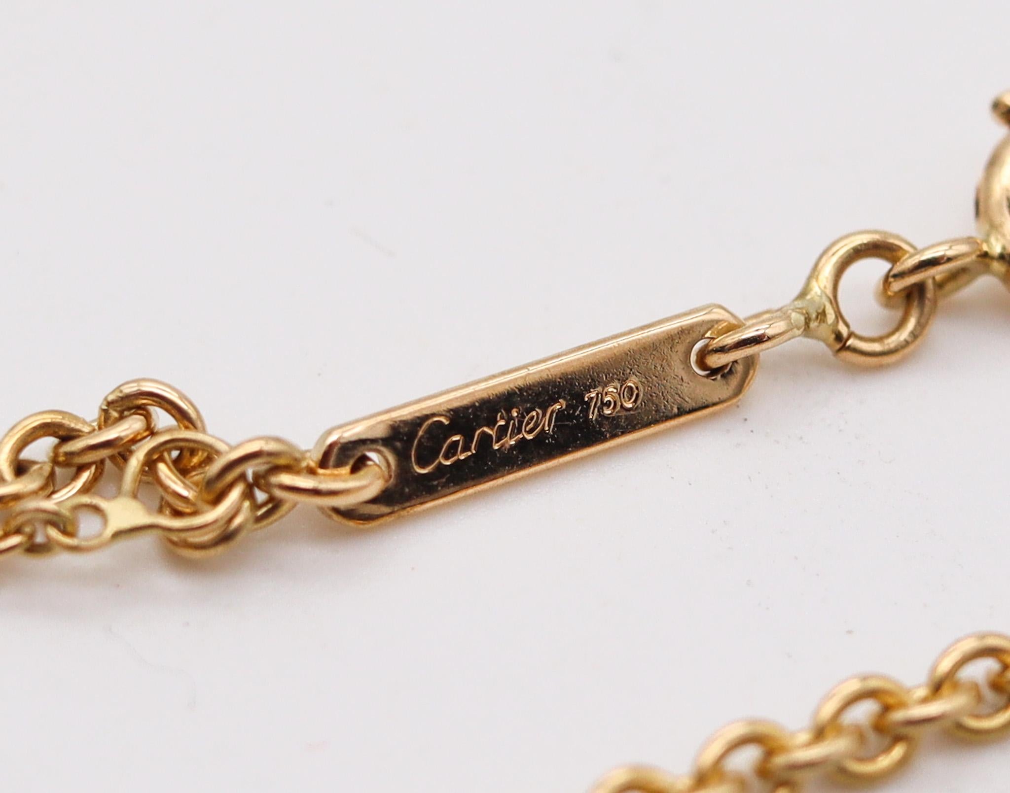 Cartier Paris 1994 Seltene Halskette mit Anhänger aus 18 Karat Gelbgold mit Malachit Damen im Angebot