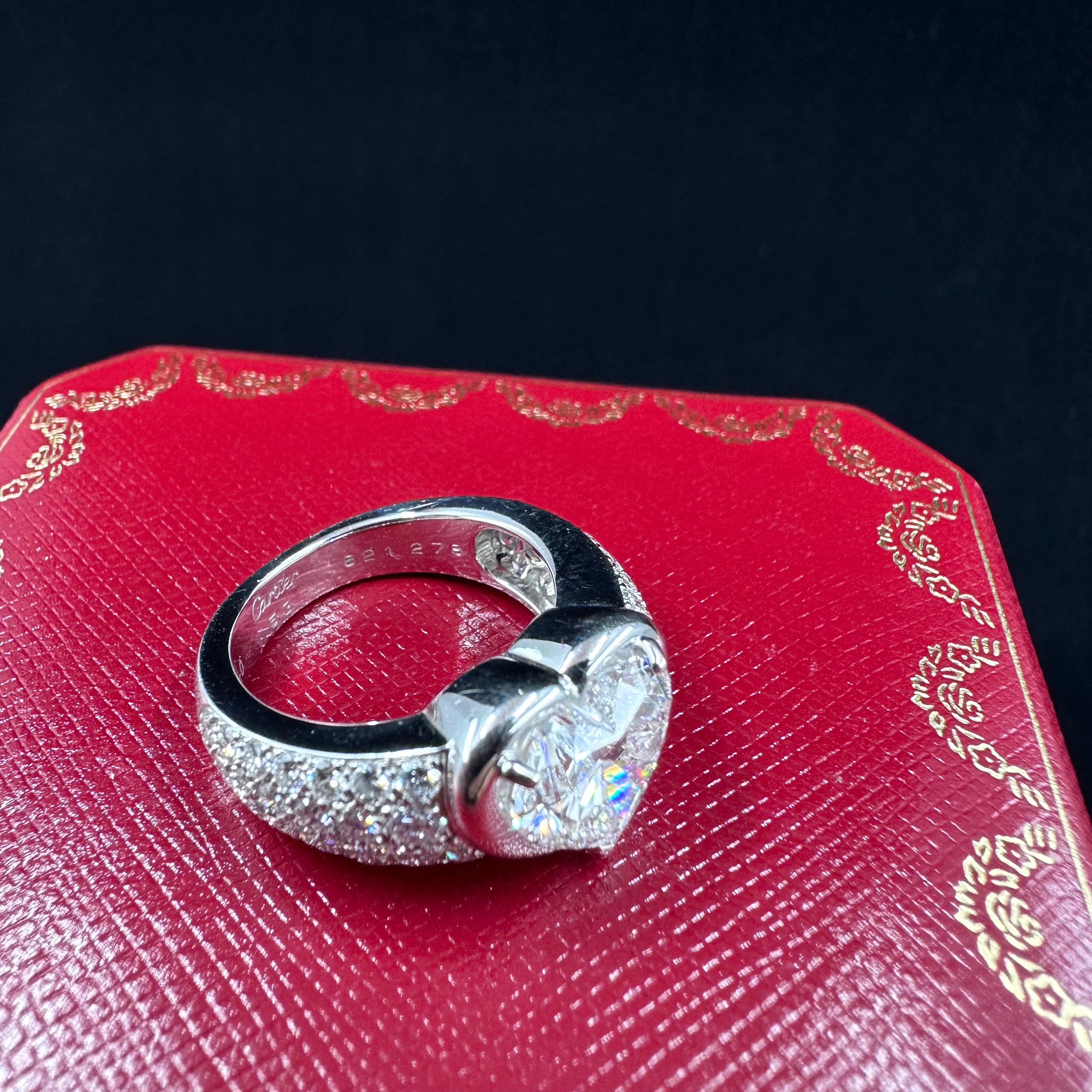 Cartier Paris 3.32 ct D Flawless Diamond Ring  For Sale 2