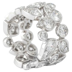 Cartier Paris 5 Carat Diamond Leaf White Gold 18K Ring