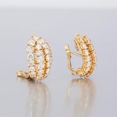 Cartier Paris 5cts Diamond Huggie Hoop Earrings in 18K Yellow Gold