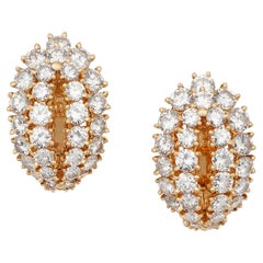 Cartier Paris 5cts Diamond Huggie Hoop Earrings in 18K Yellow Gold