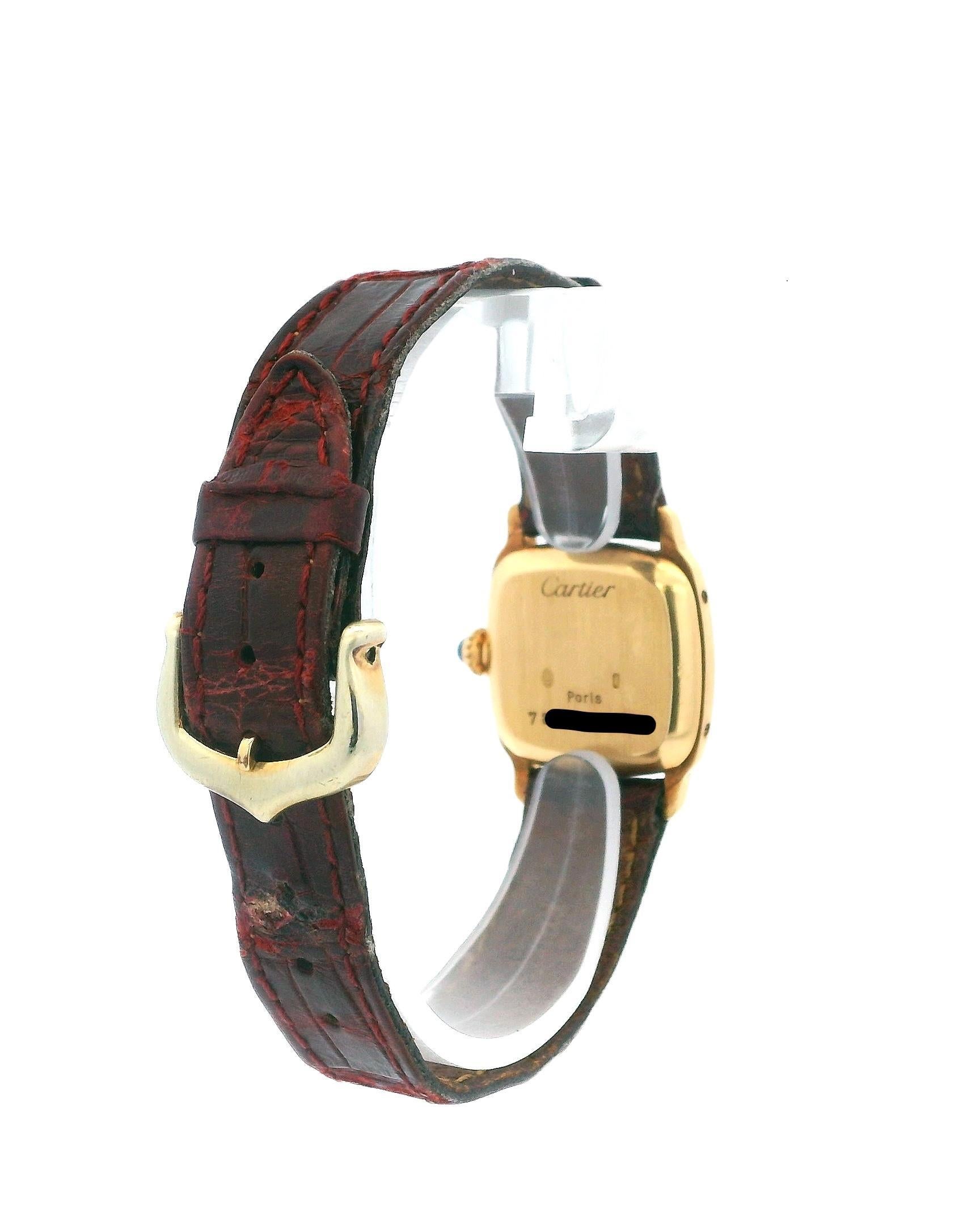 Cartier Paris 7825 18K  Mechanische Vintage-Uhr aus Gelbgold für Damen oder Herren im Angebot