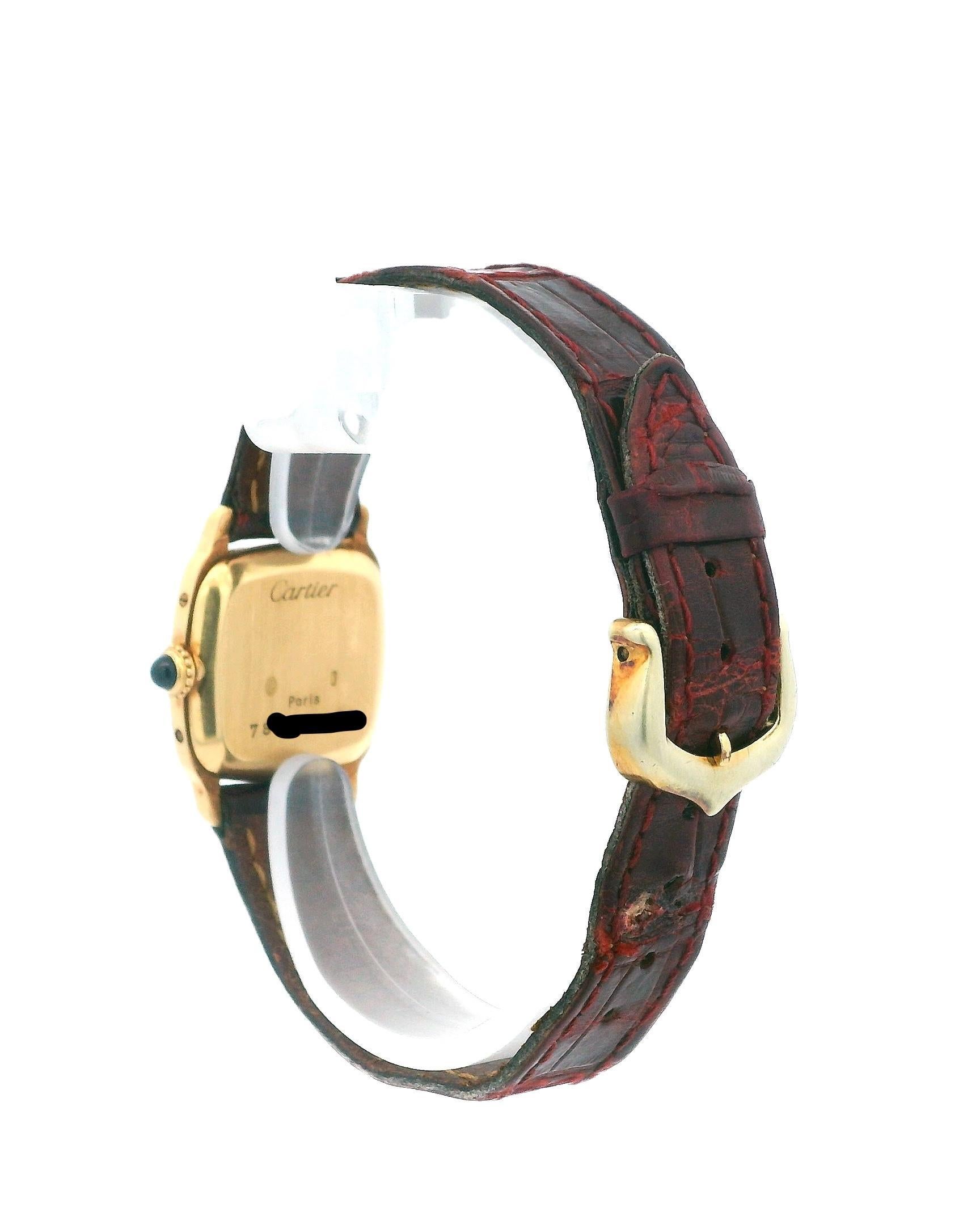 Cartier Paris 7825 18K  Mechanische Vintage-Uhr aus Gelbgold im Angebot 1