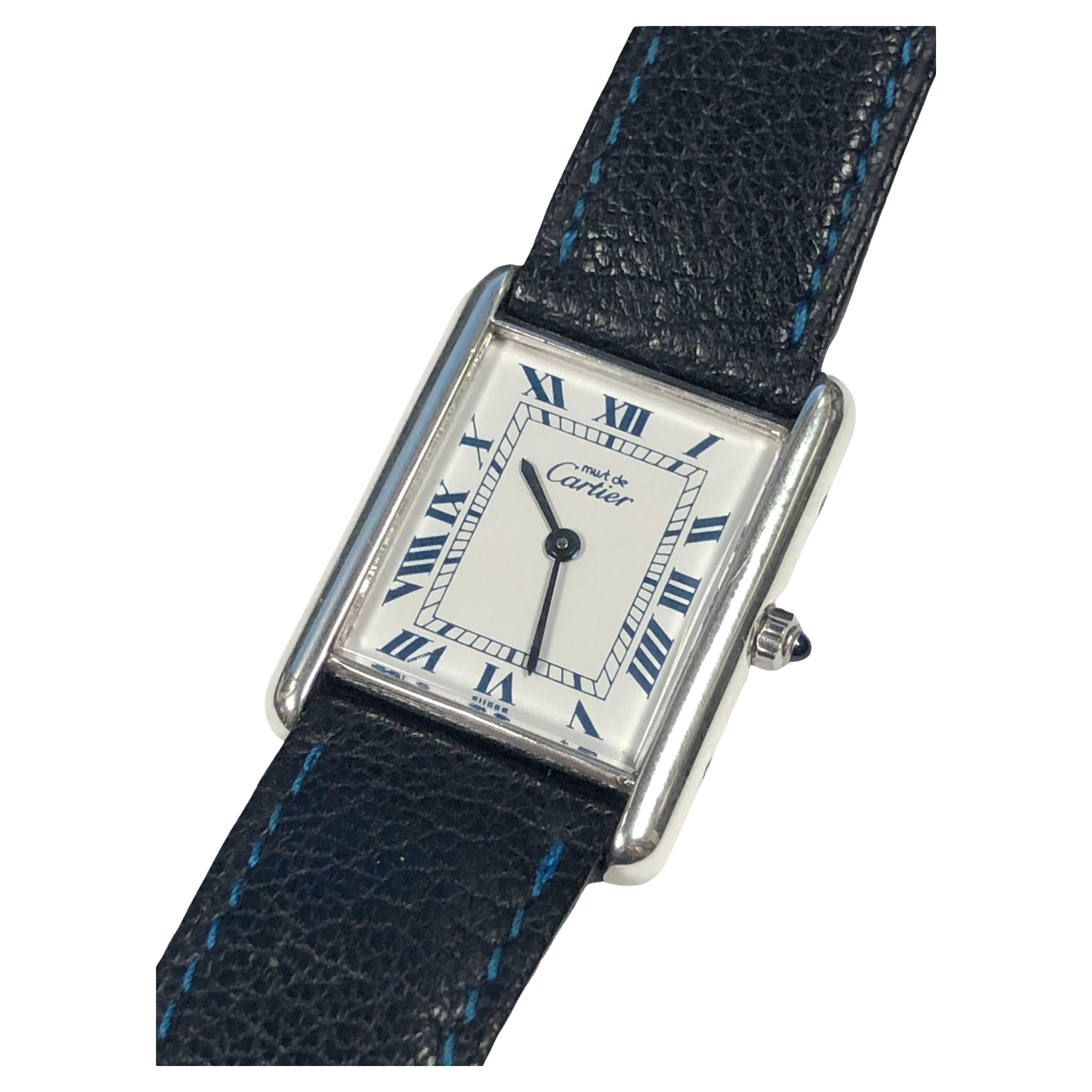 Cartier Paris 925 Sterling Classic Tank Unisex Quartz Wrist Watch at 1stDibs