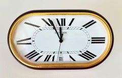 Cartier Paris Accordion Clock with Date and White Roman Numeral Dial Circa 1980