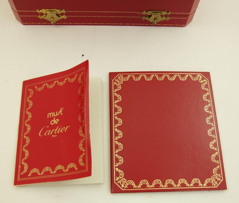 Cartier Paris Accordion Clock with Date and White Roman Numeral