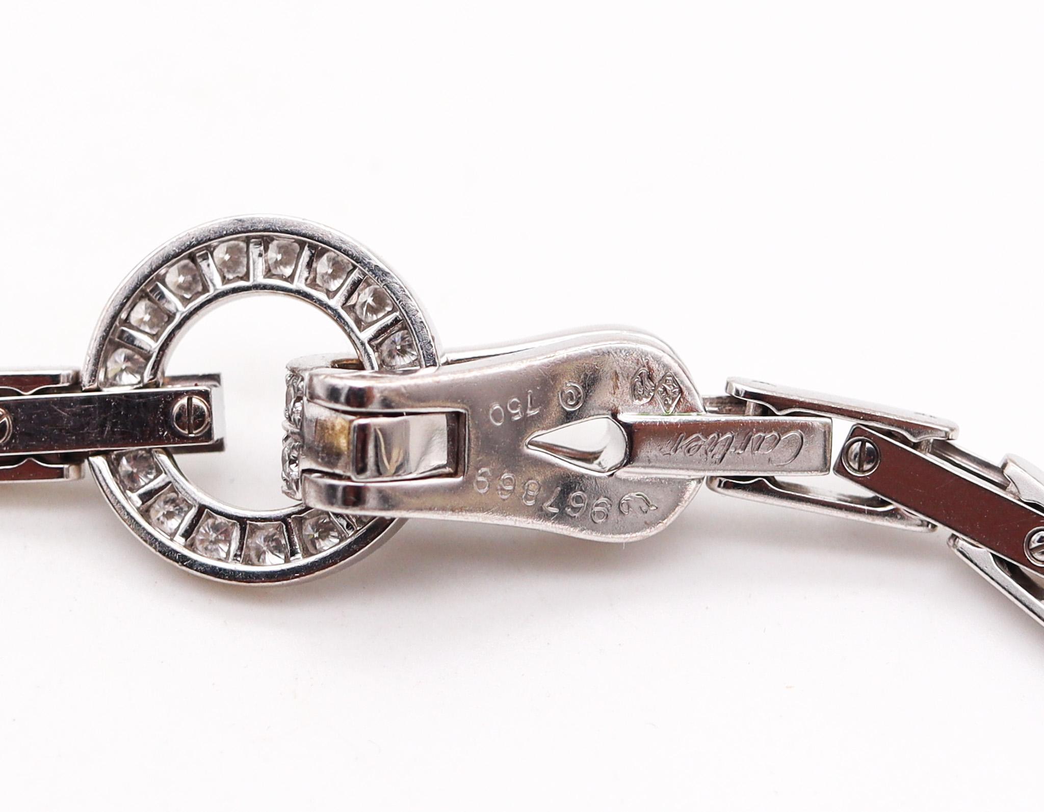 da uomo o donna Bracciale con fibbia Cartier Paris Agrafe in oro bianco 18Kt con diamanti 1,75 Ctw