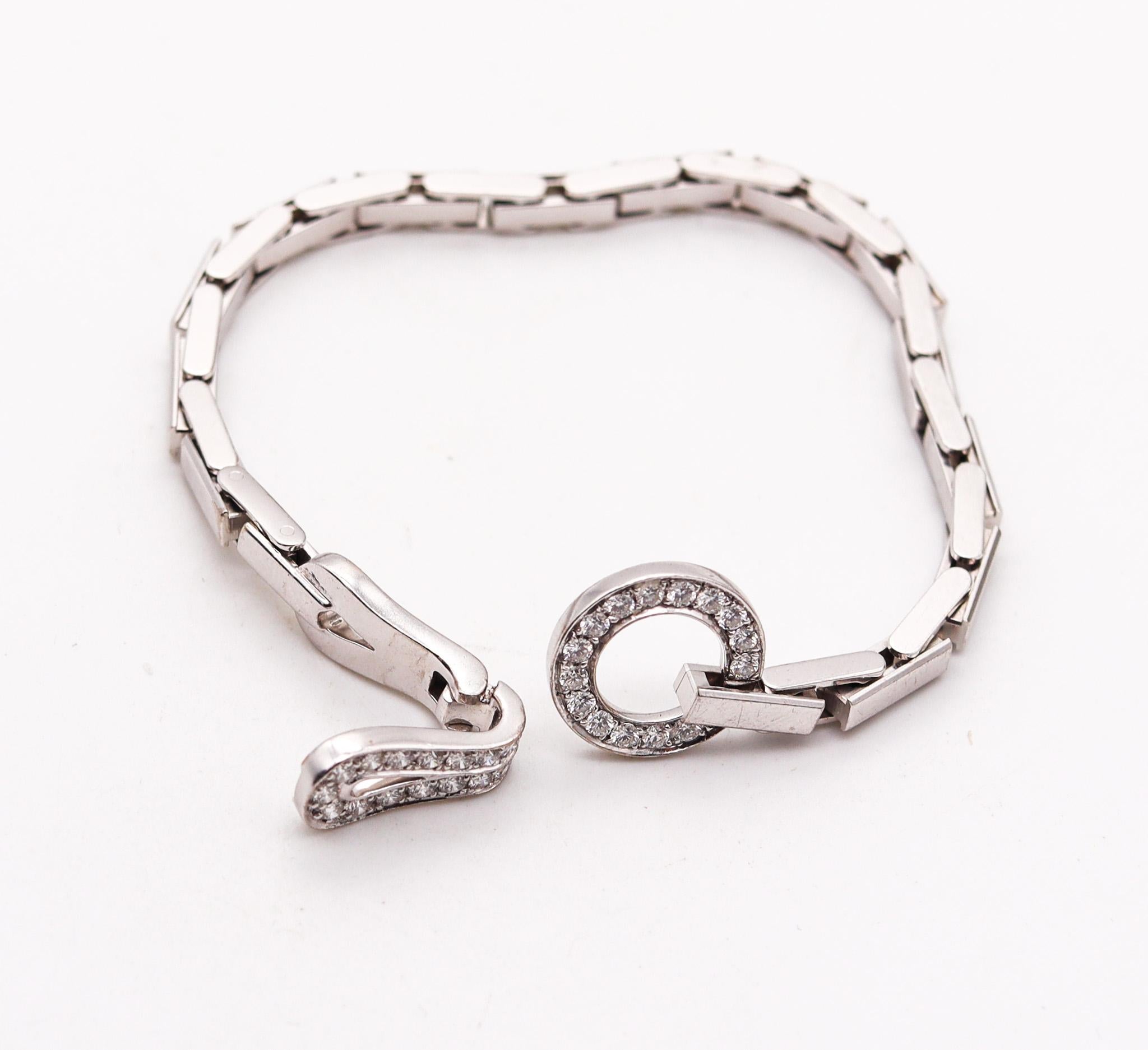 Bracciale con fibbia Cartier Paris Agrafe in oro bianco 18Kt con diamanti 1,75 Ctw 1